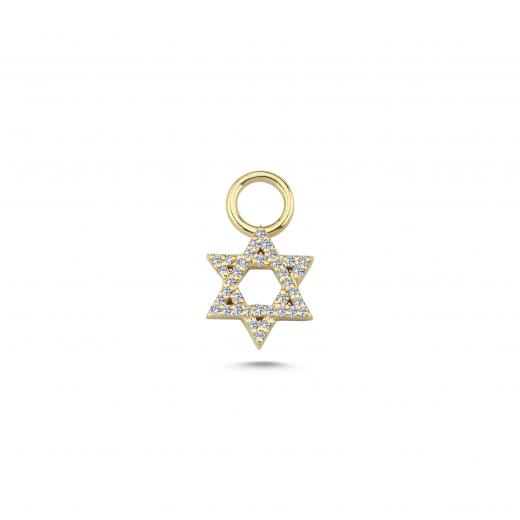 Diamond Star of David Charm