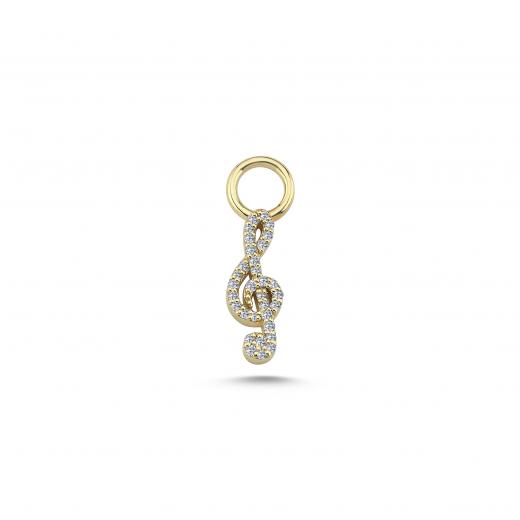 Diamond Treble Clef Charm