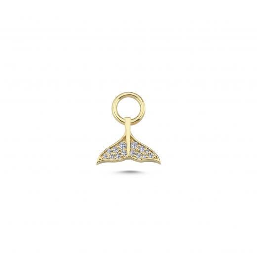 Diamond Whale Tail Charm