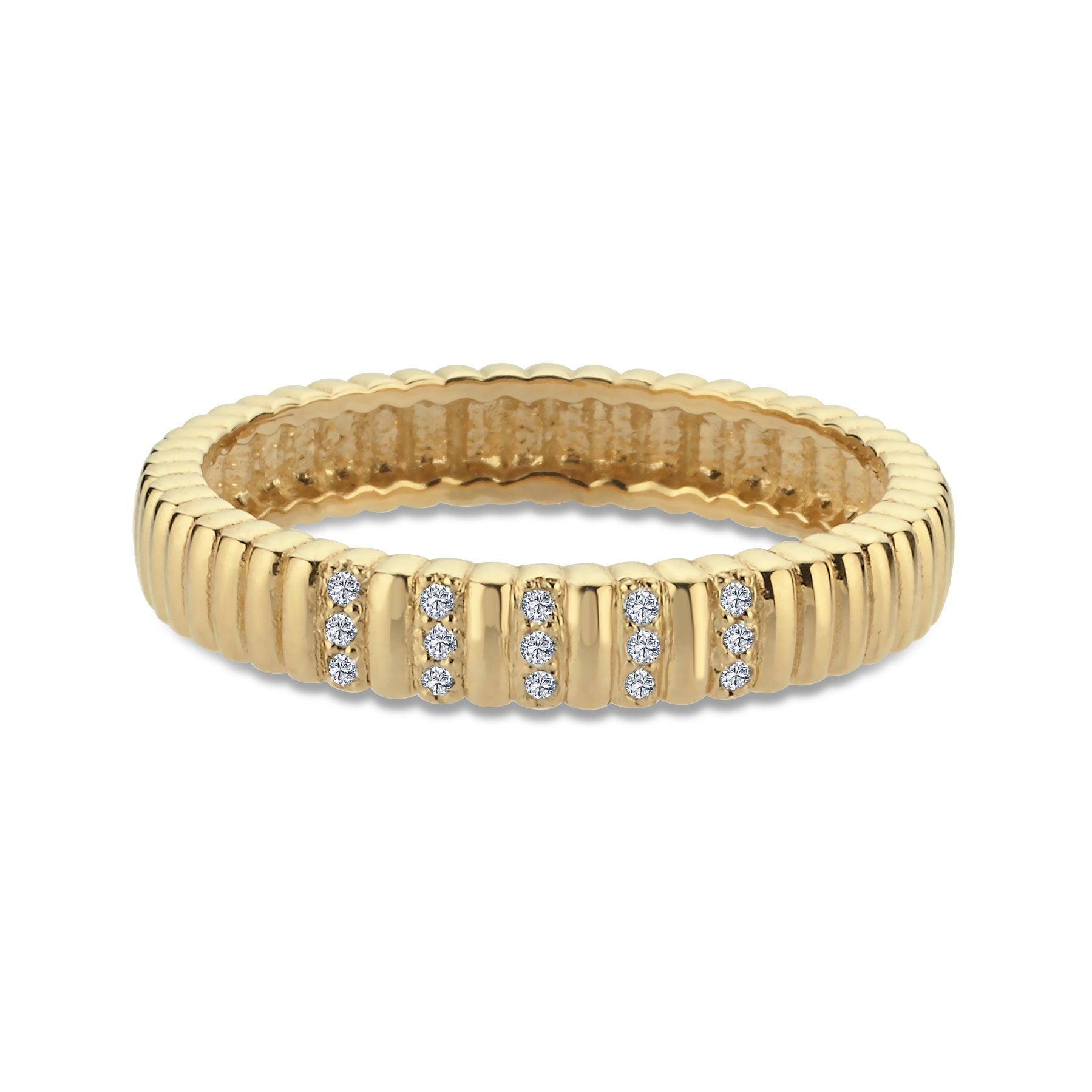 Diamond Band Ring in 14k Solid Gold