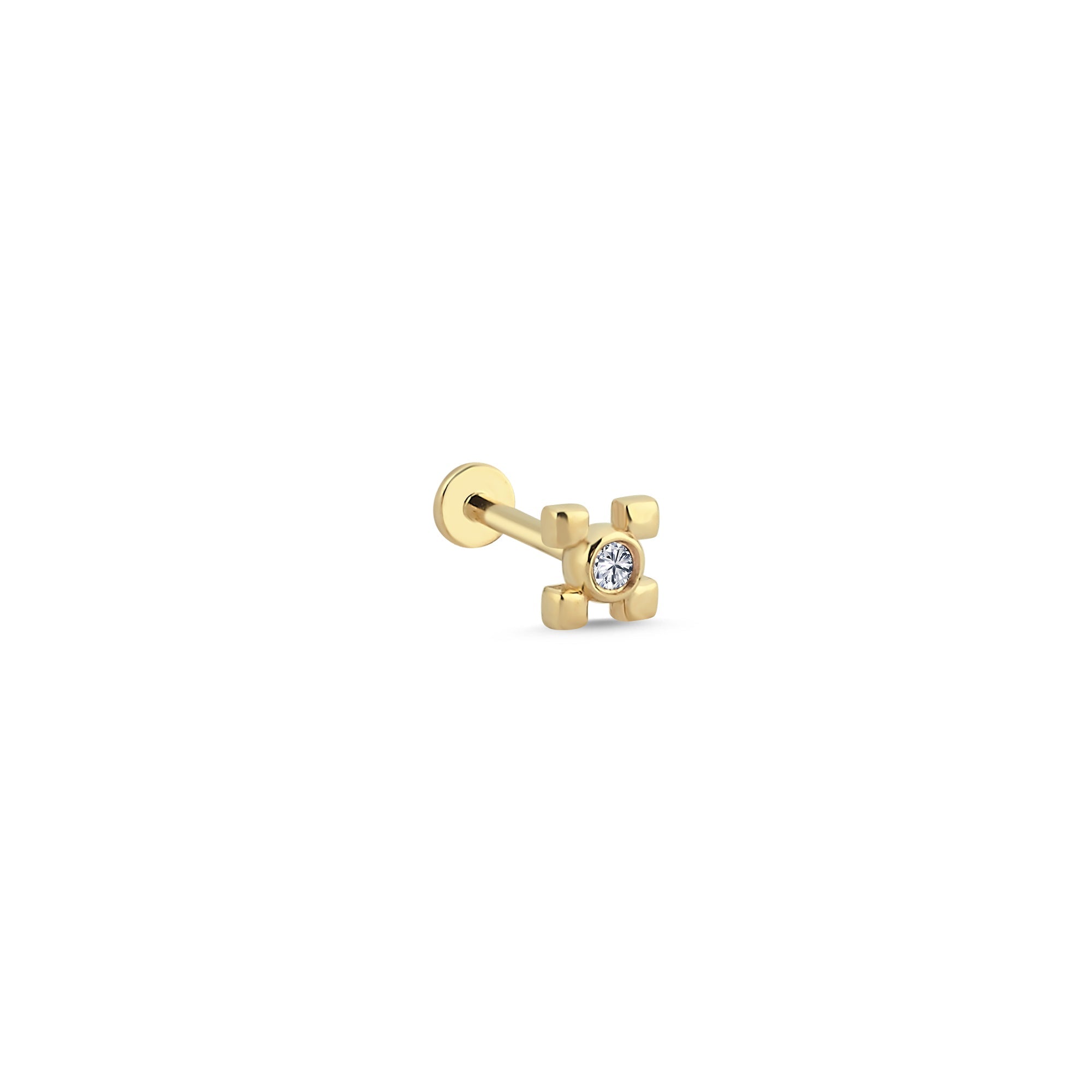 Diamond Bezel Tragus Earring