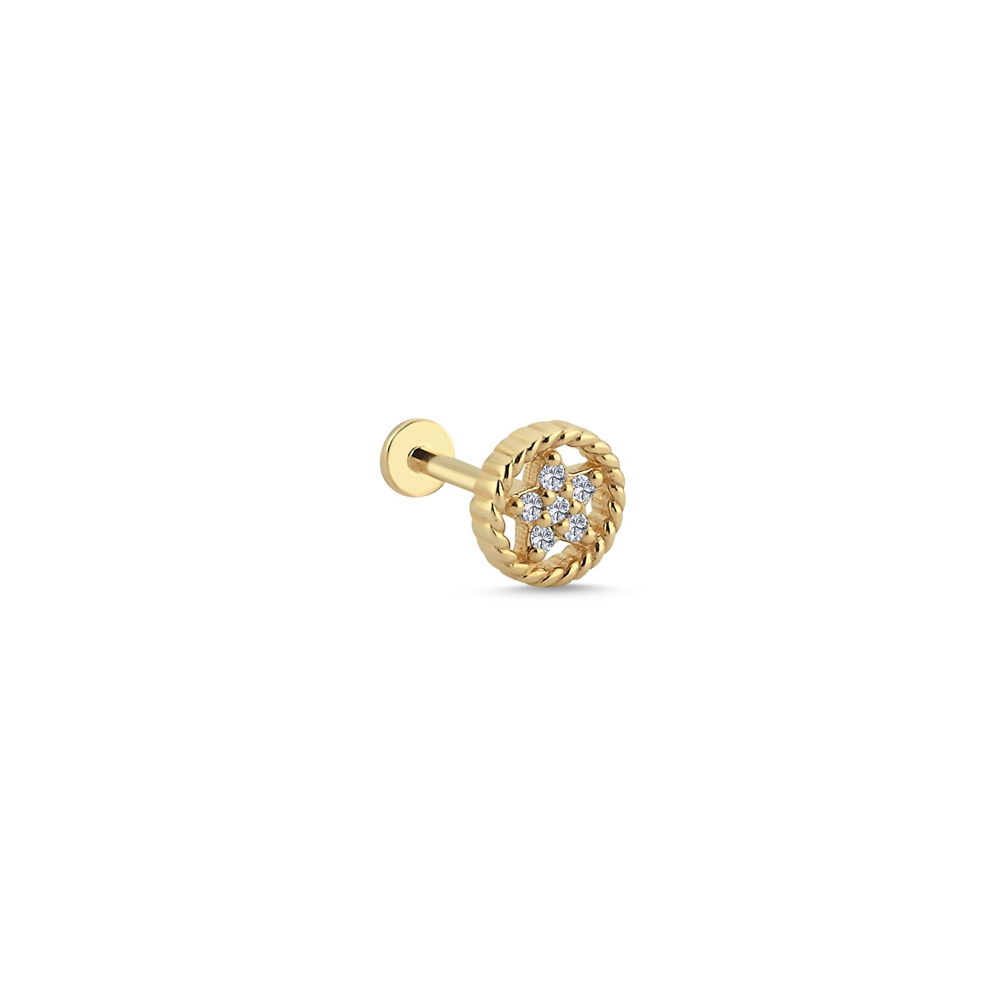 Diamond Braided Tragus Earring