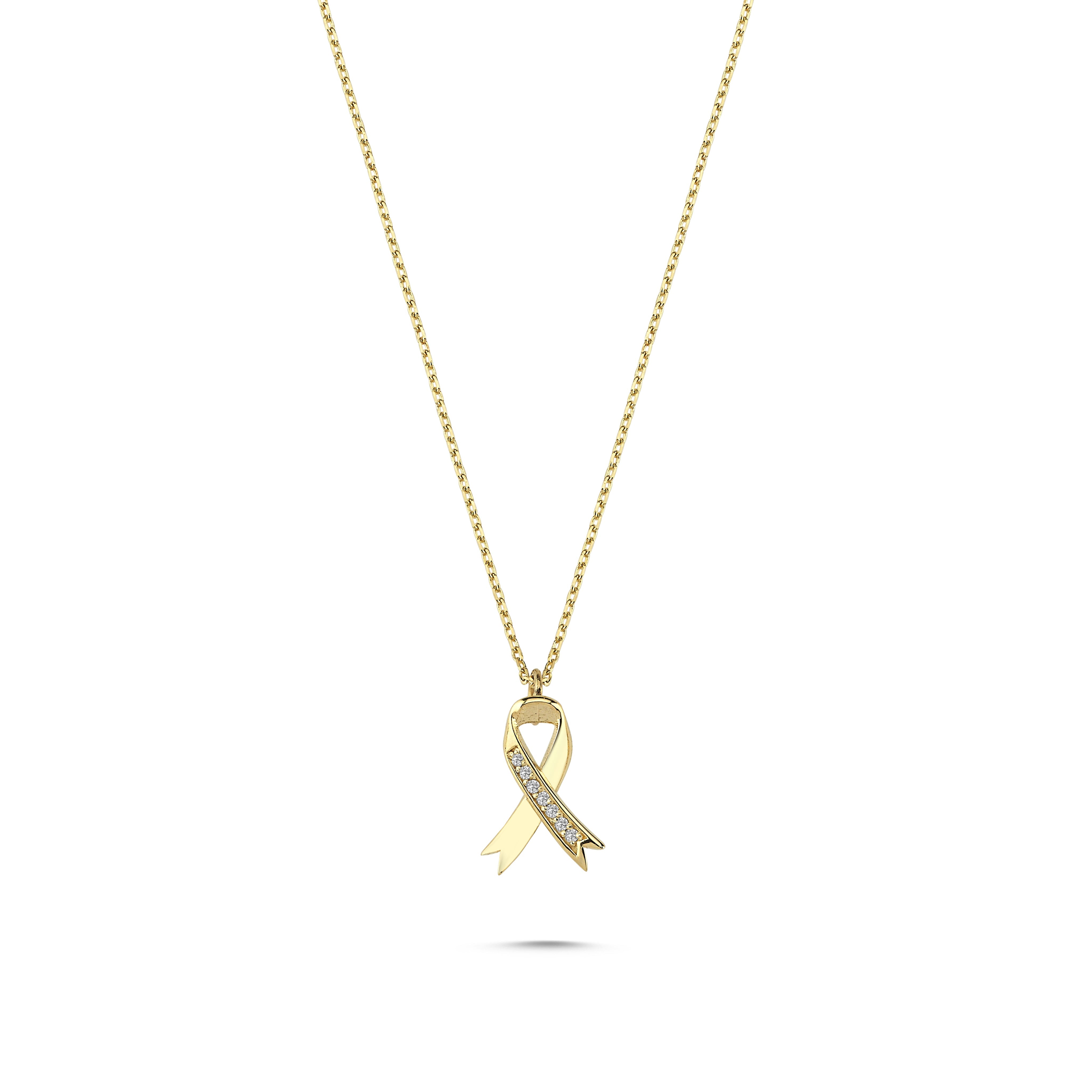 Diamond Breast Cancer Awareness Necklace