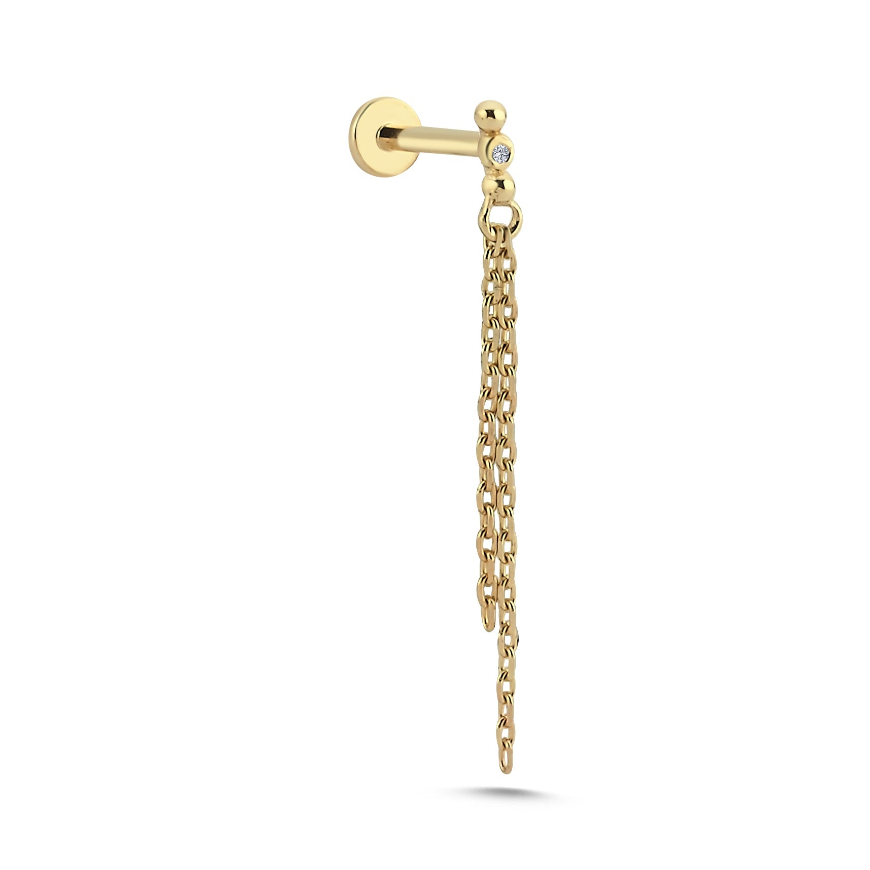 Diamond Chain Tragus Earring
