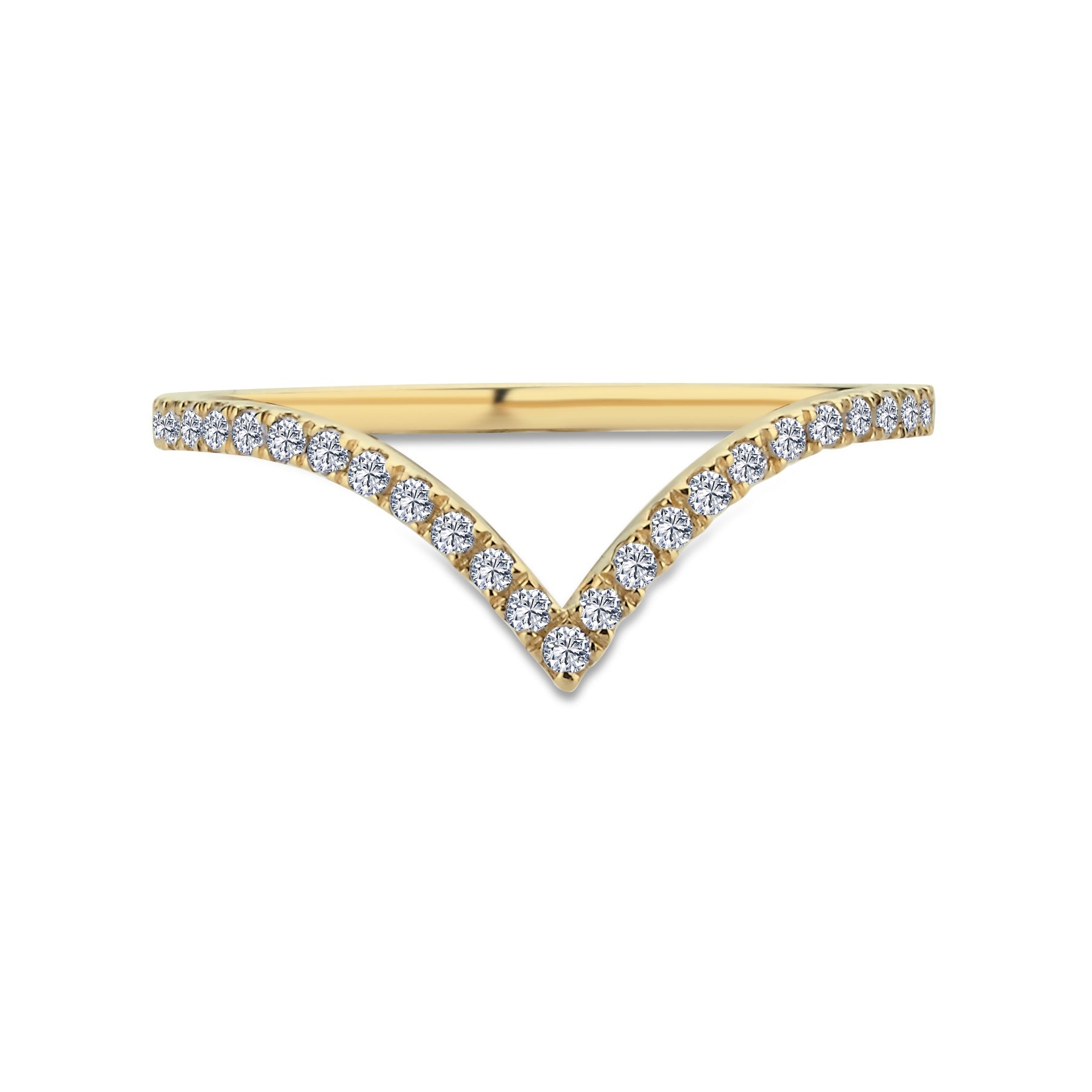 Diamond Chevron Ring in Real Gold