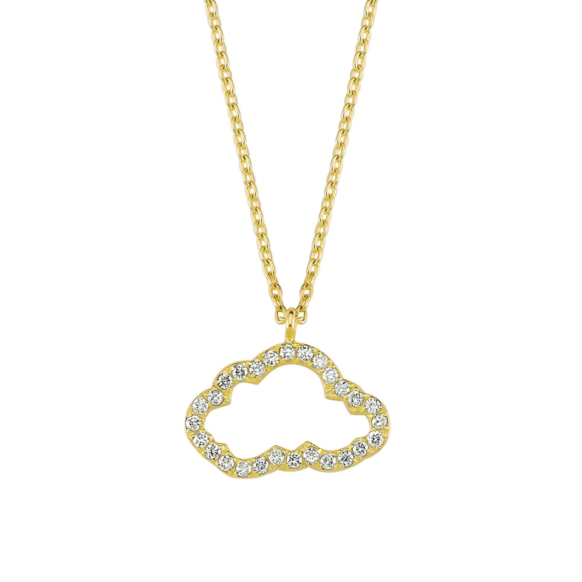Diamond Cloud Pendant Necklace in Gold