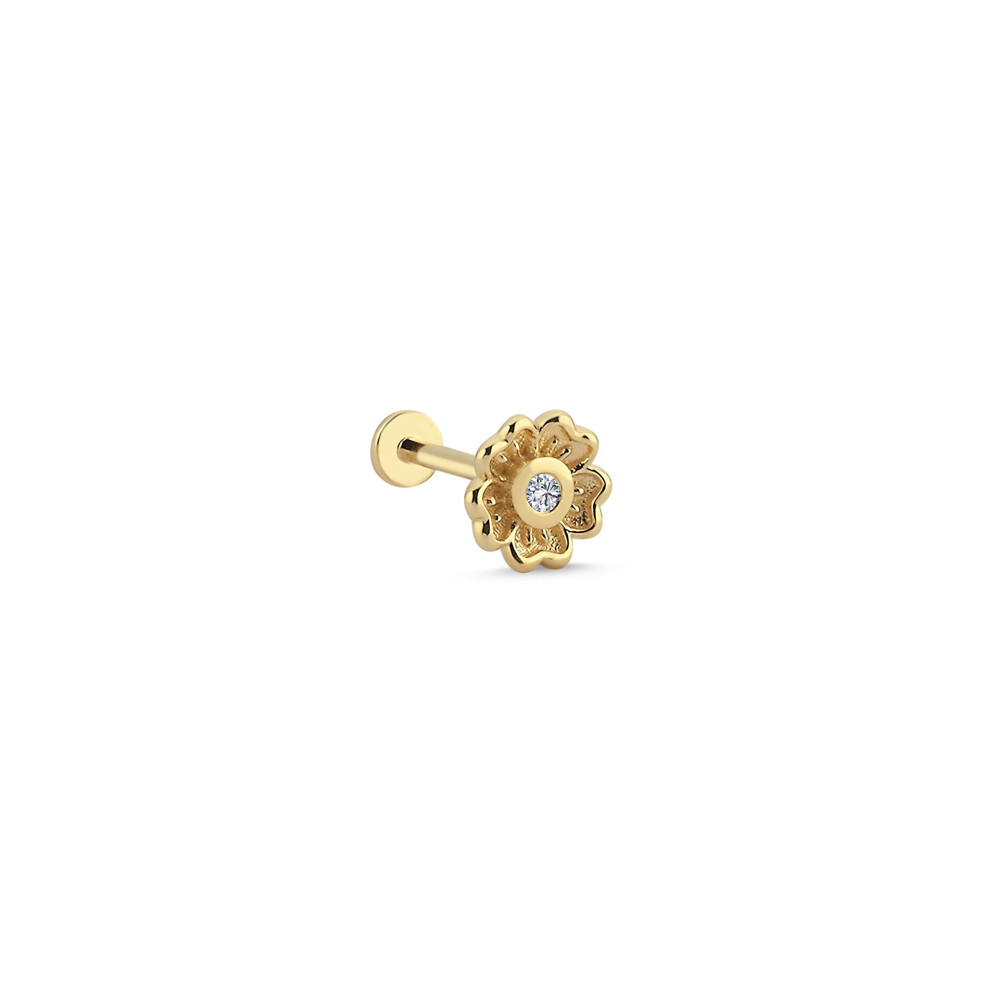 Diamond Clover Tragus Earring