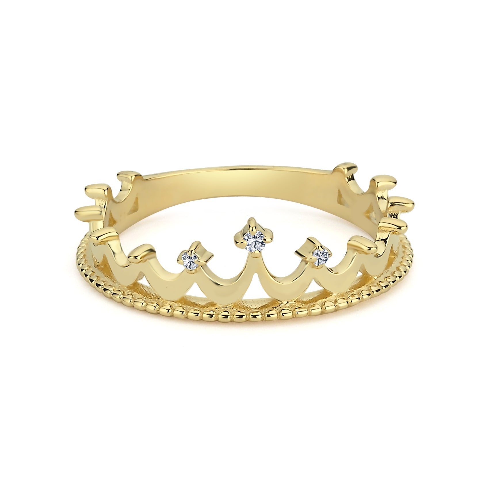 Diamond Crown Ring in 14k Gold