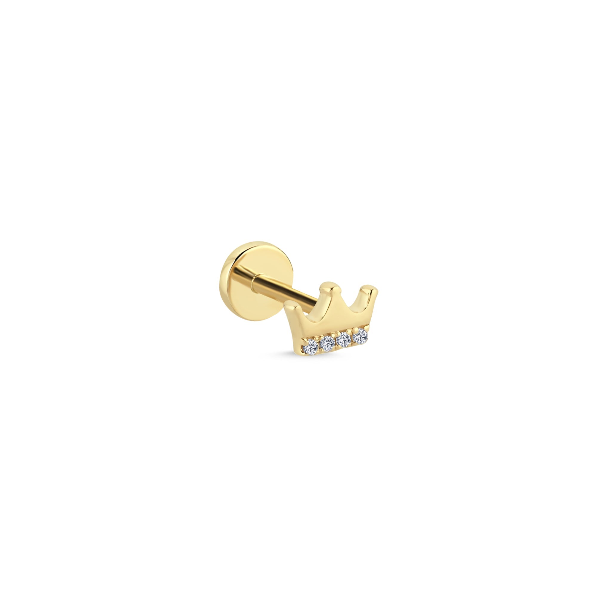 Diamond Crown Tragus Earring
