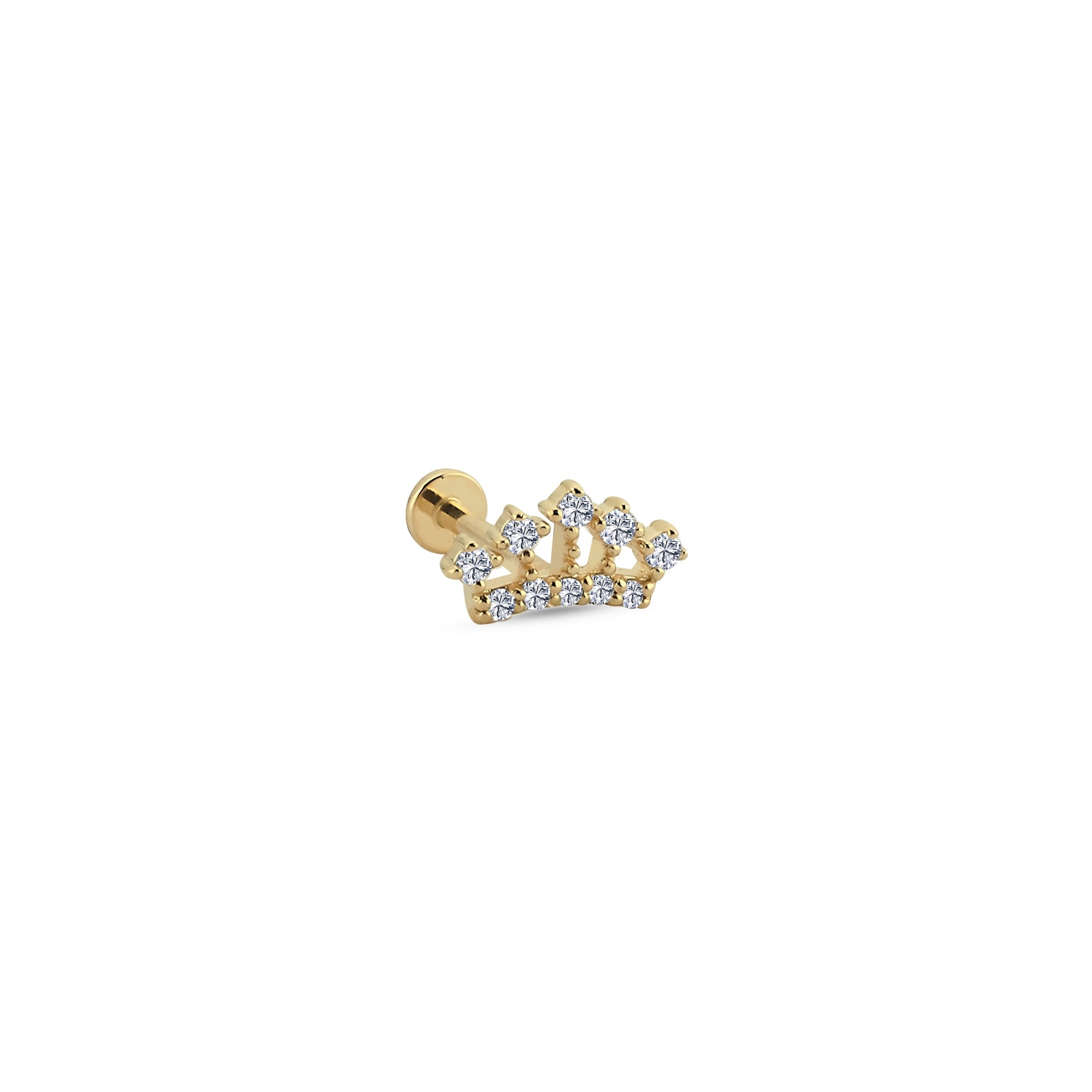 Diamond Crown Tragus Earring