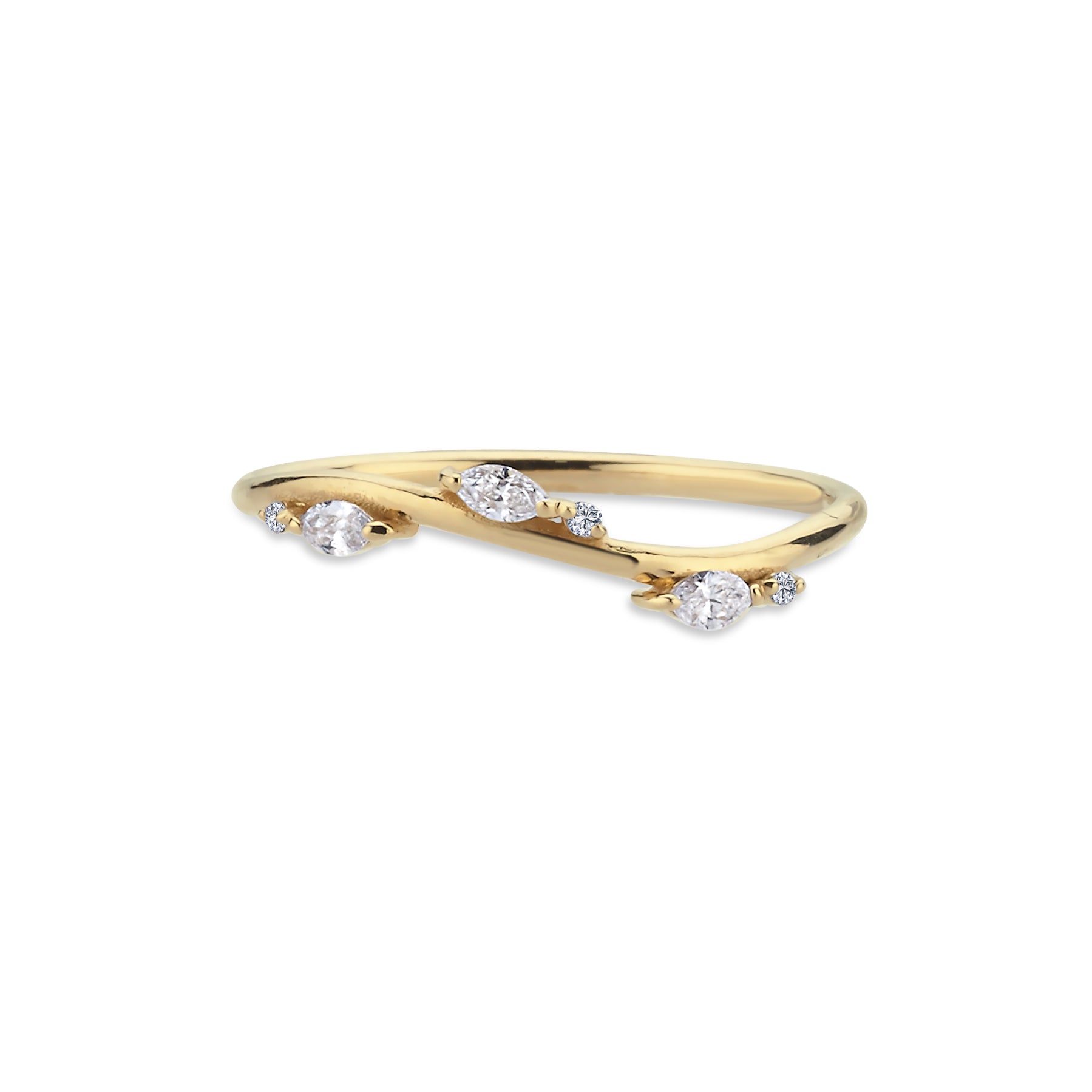 Diamond Curvy Stacking Ring