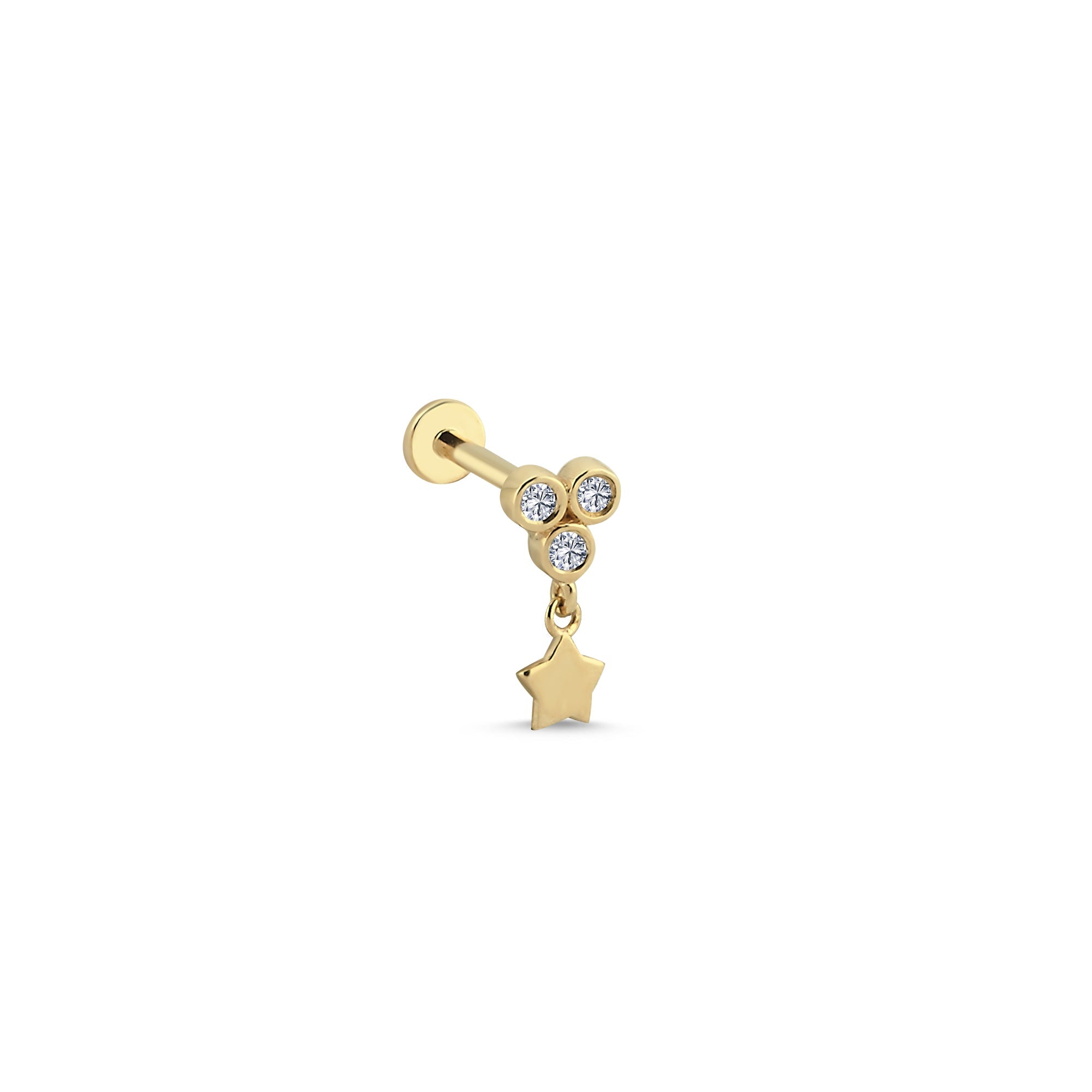 Diamond Dangle Star Tragus Earring