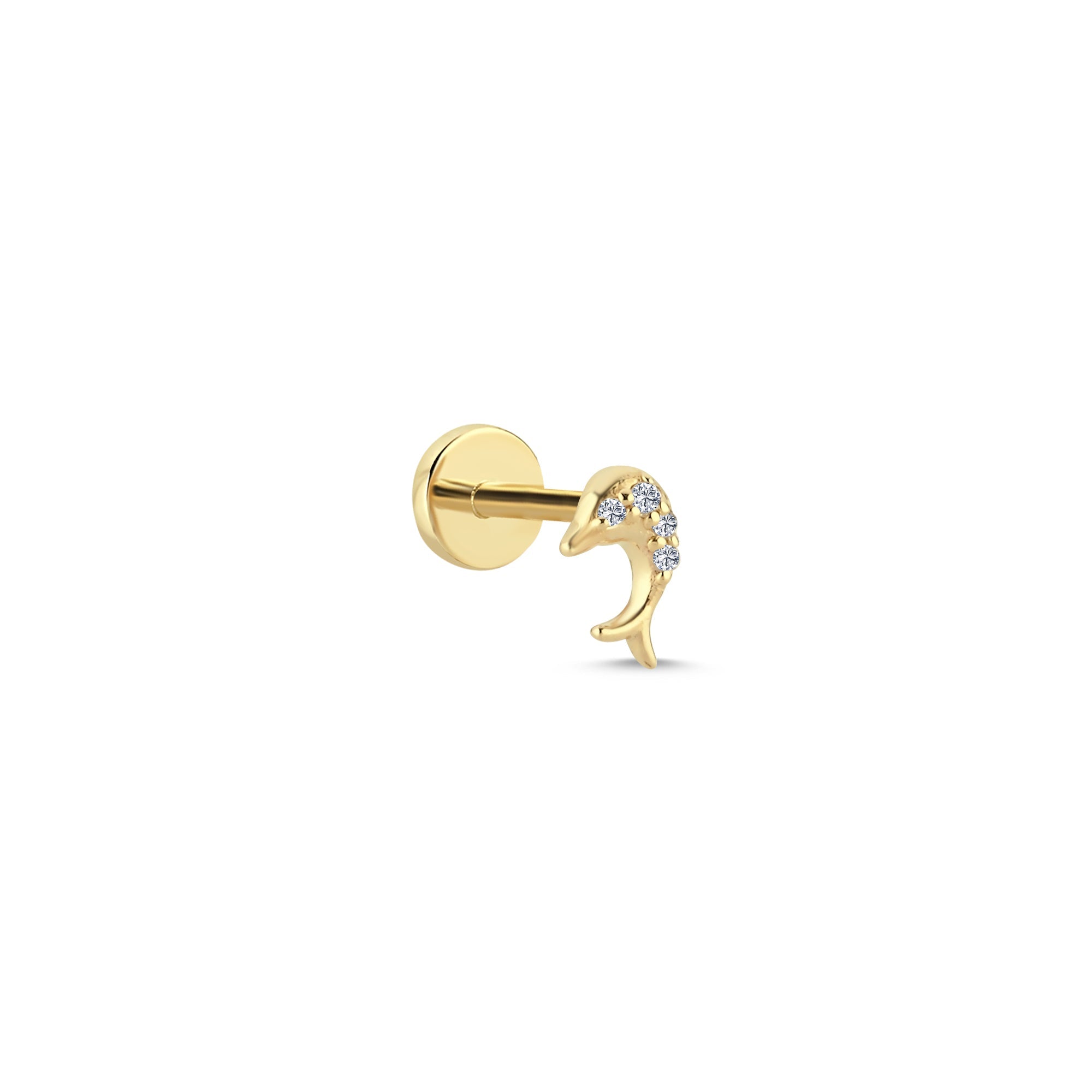 Diamond Dolphin Tragus Earring