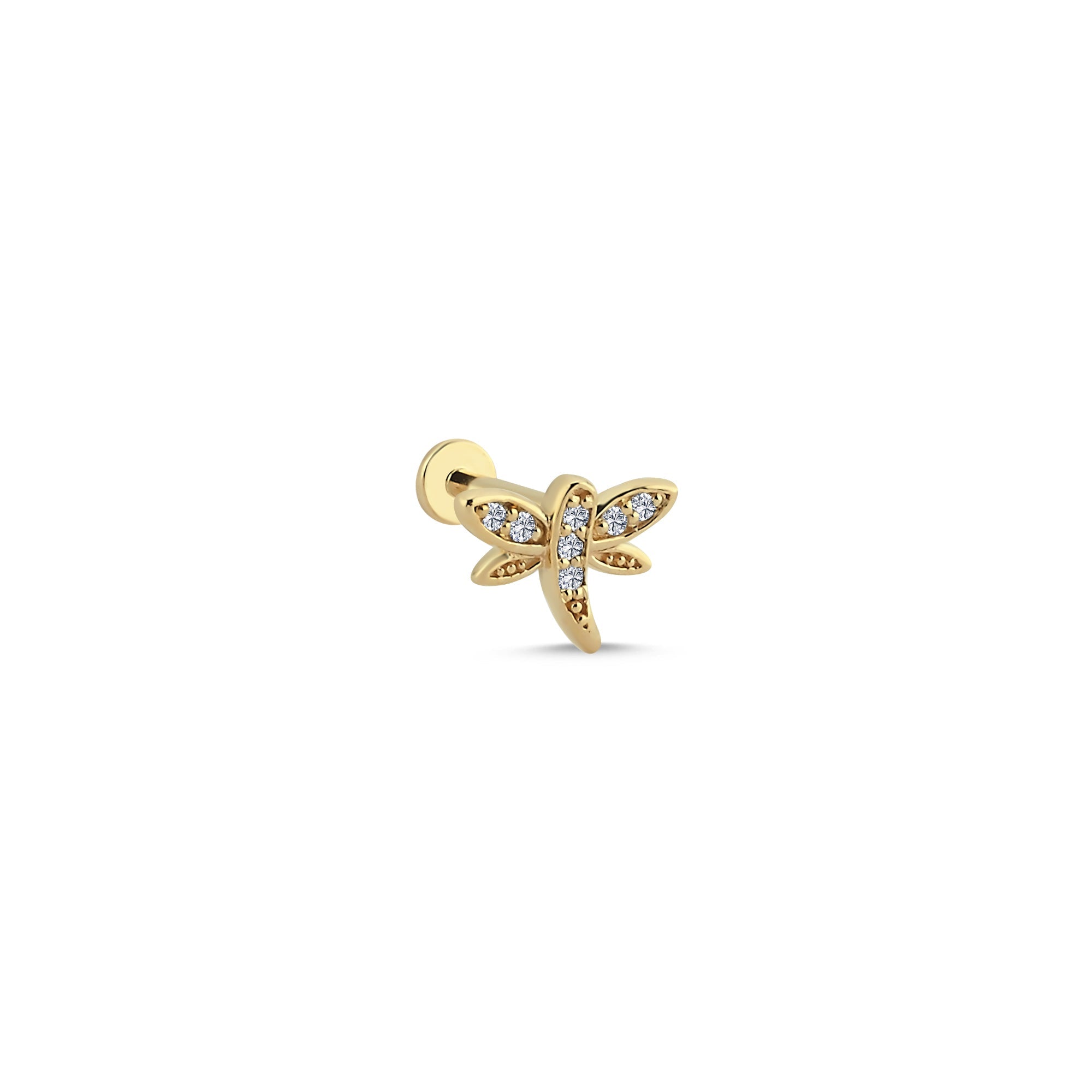 Diamond Dragonfly Tragus Earring