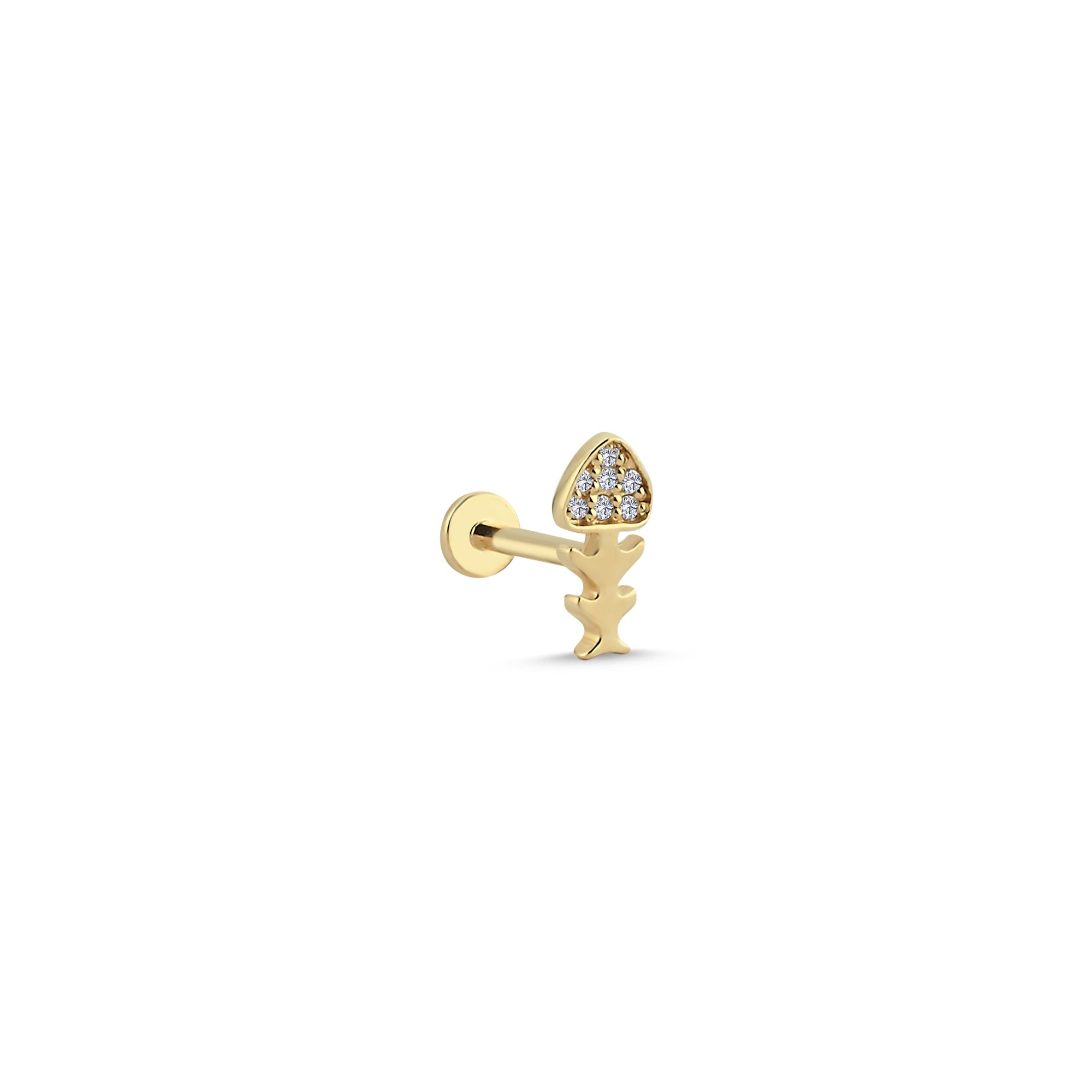 Diamond Fish Tragus Earring