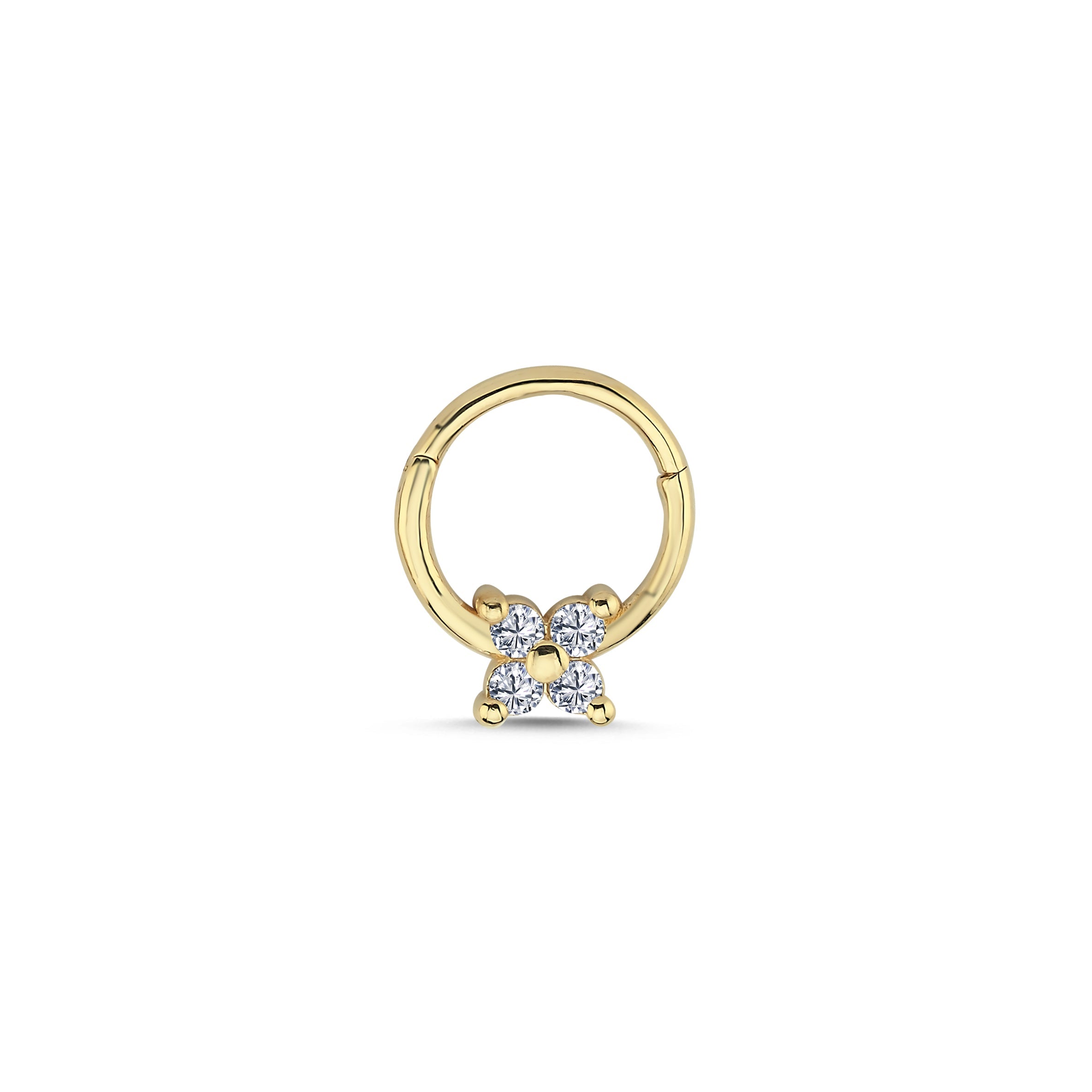 Diamond Four Lead Helix Earring