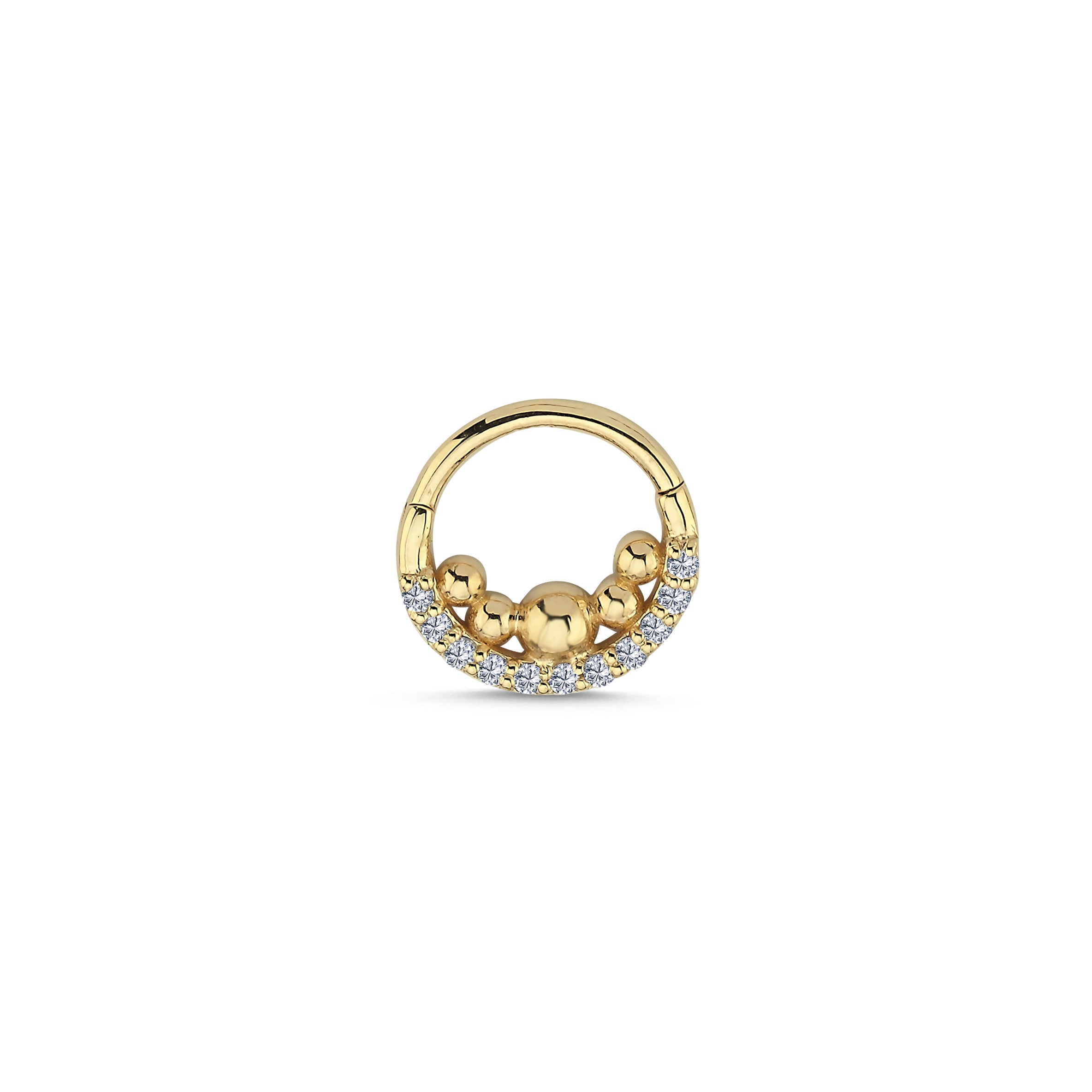 Diamond Graduated Ball Helix Earring