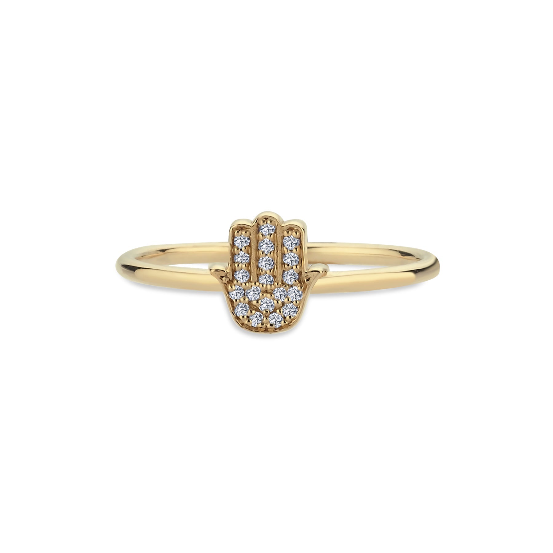 Diamond Hamsa Hand Ring