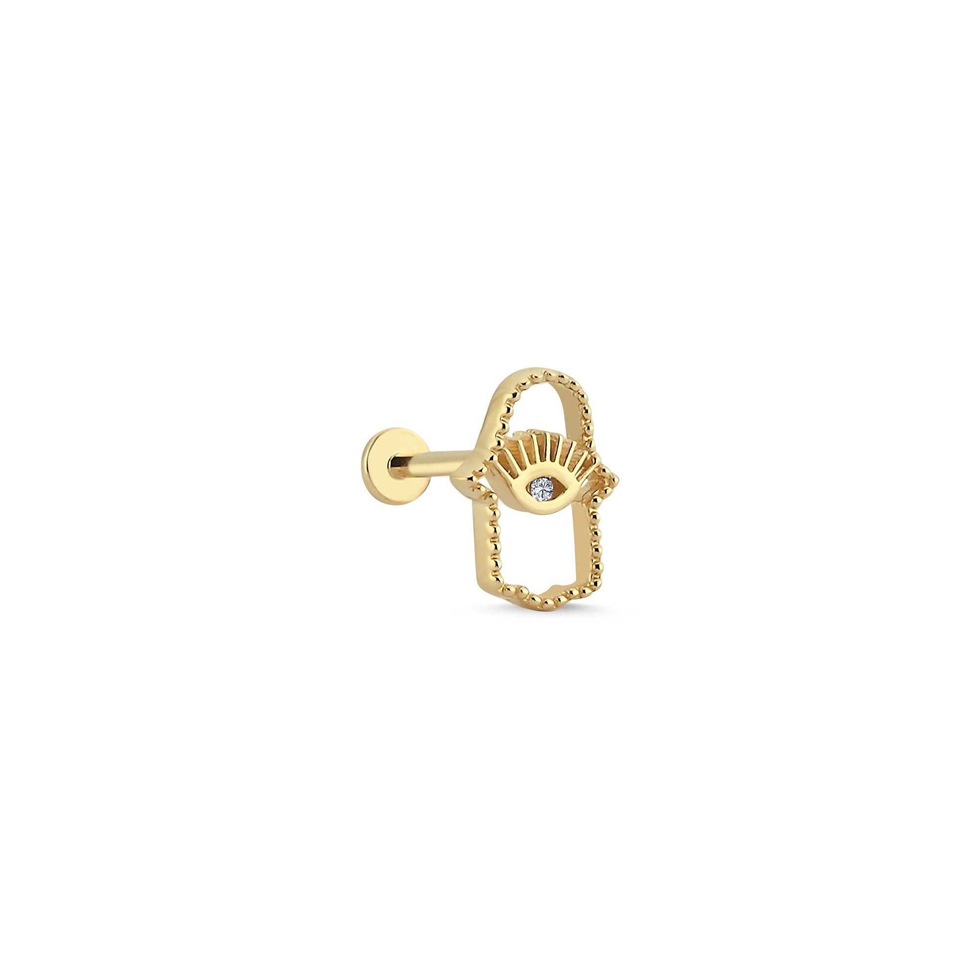 Diamond Hamsa Hand Tragus Earring