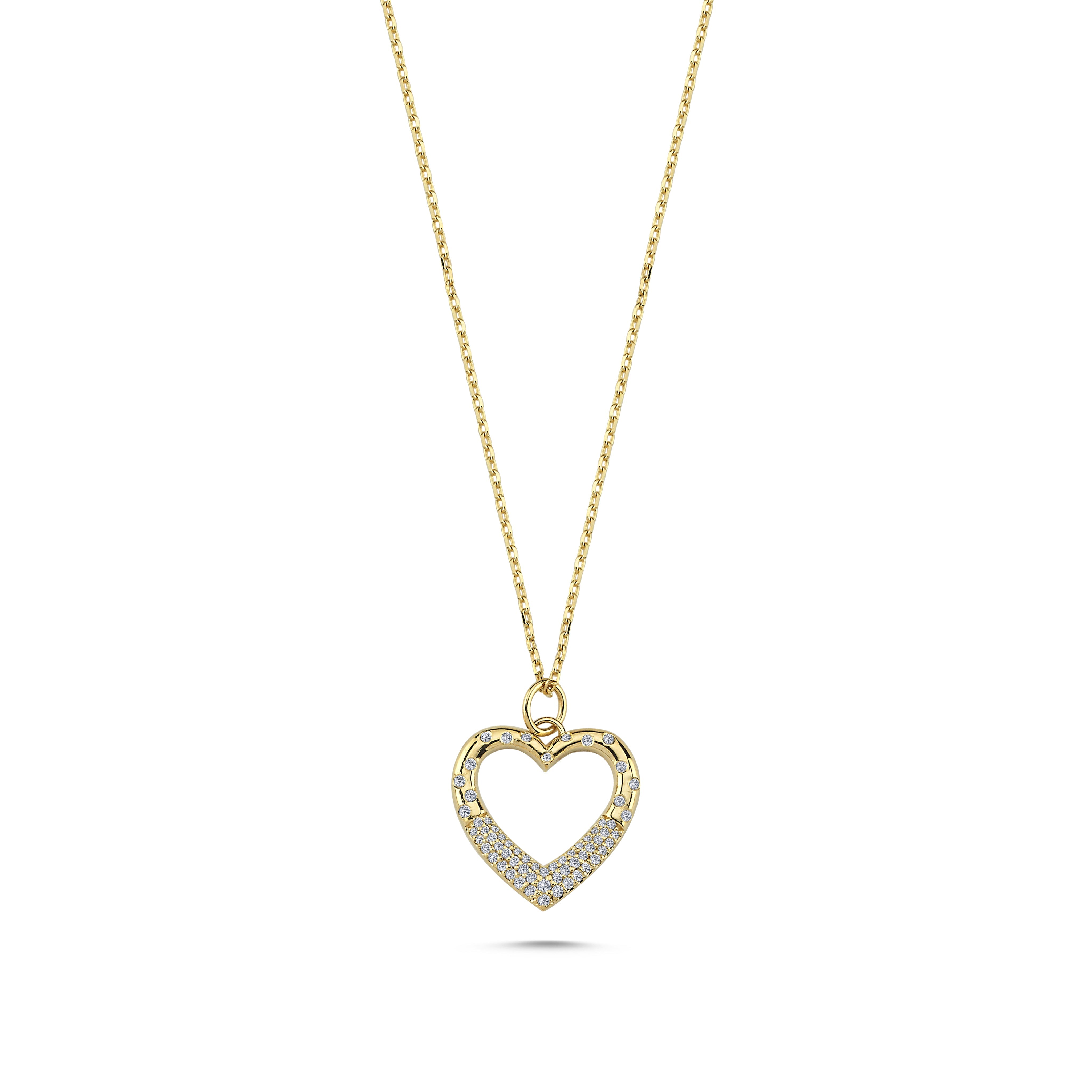 Diamond Heart Necklace in 14k Solid Gold
