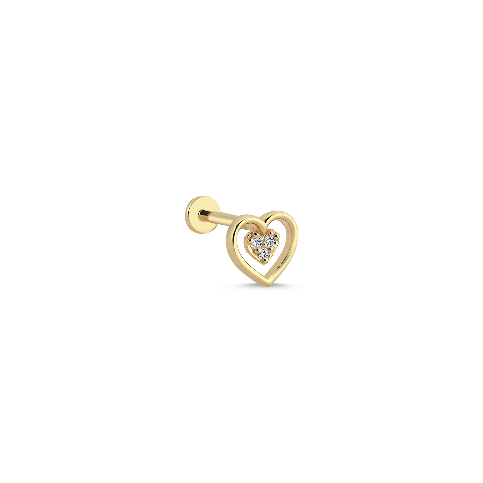 Diamond Heart Tragus Earring