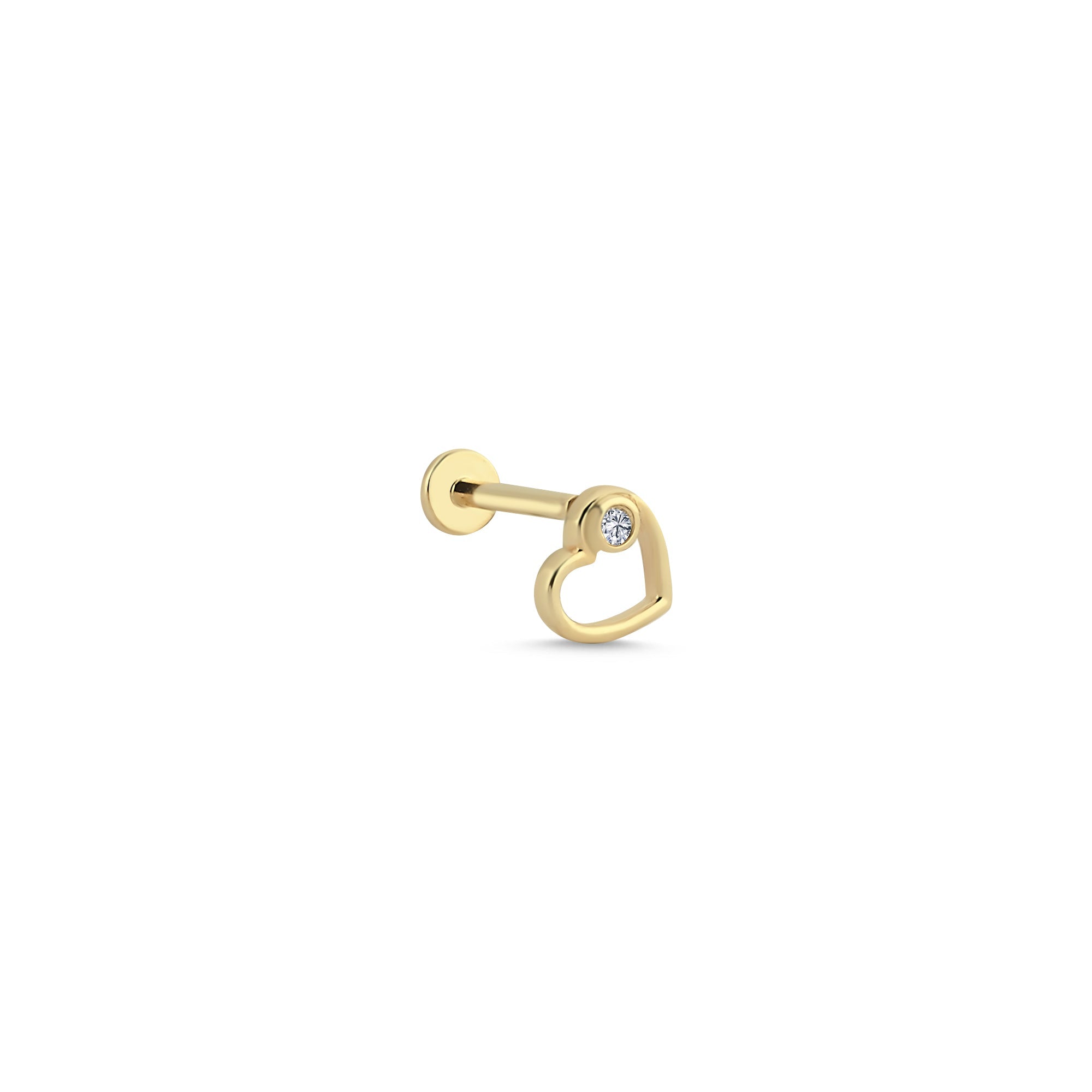 Diamond Heart Tragus Earring