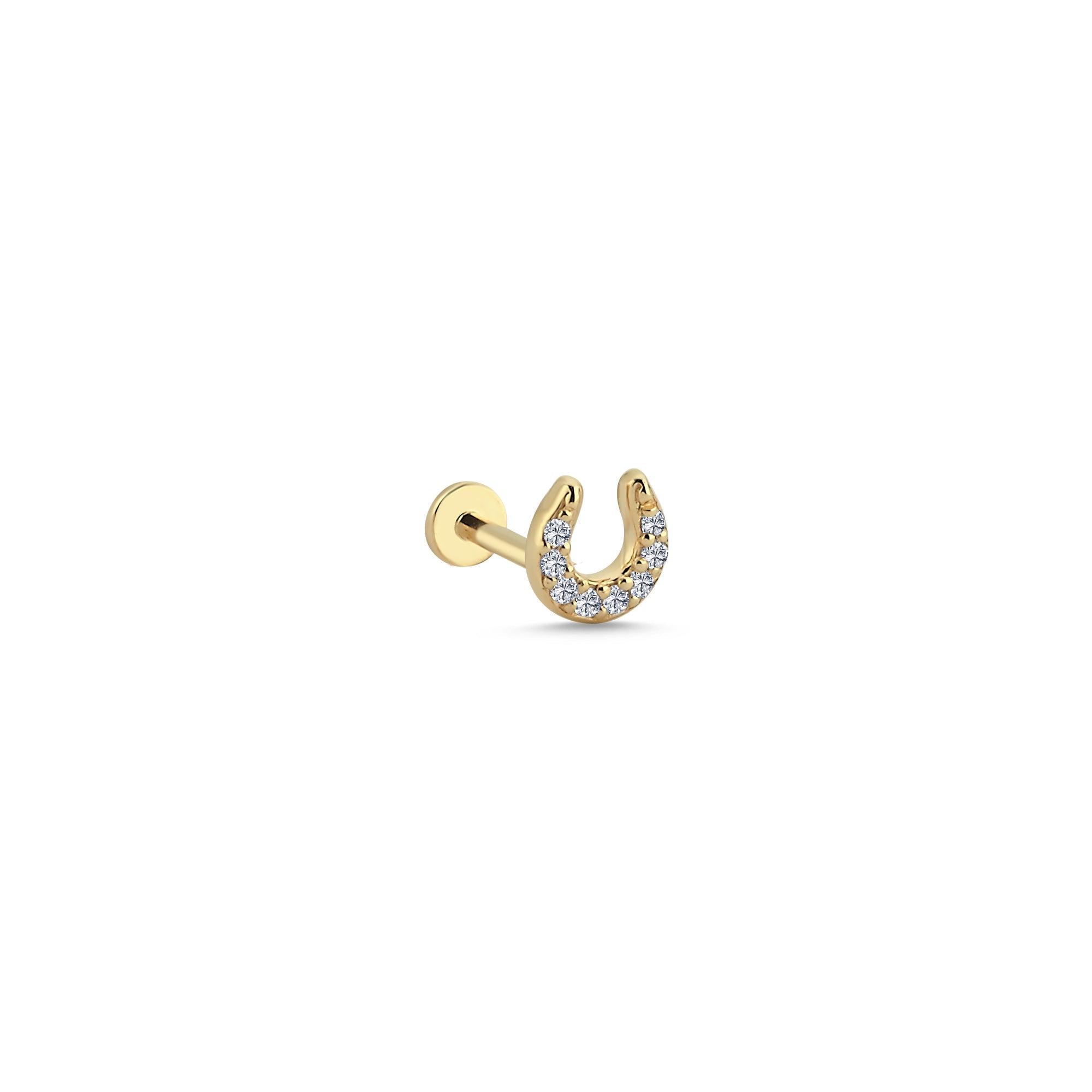 Diamond Horseshoe Tragus Earring