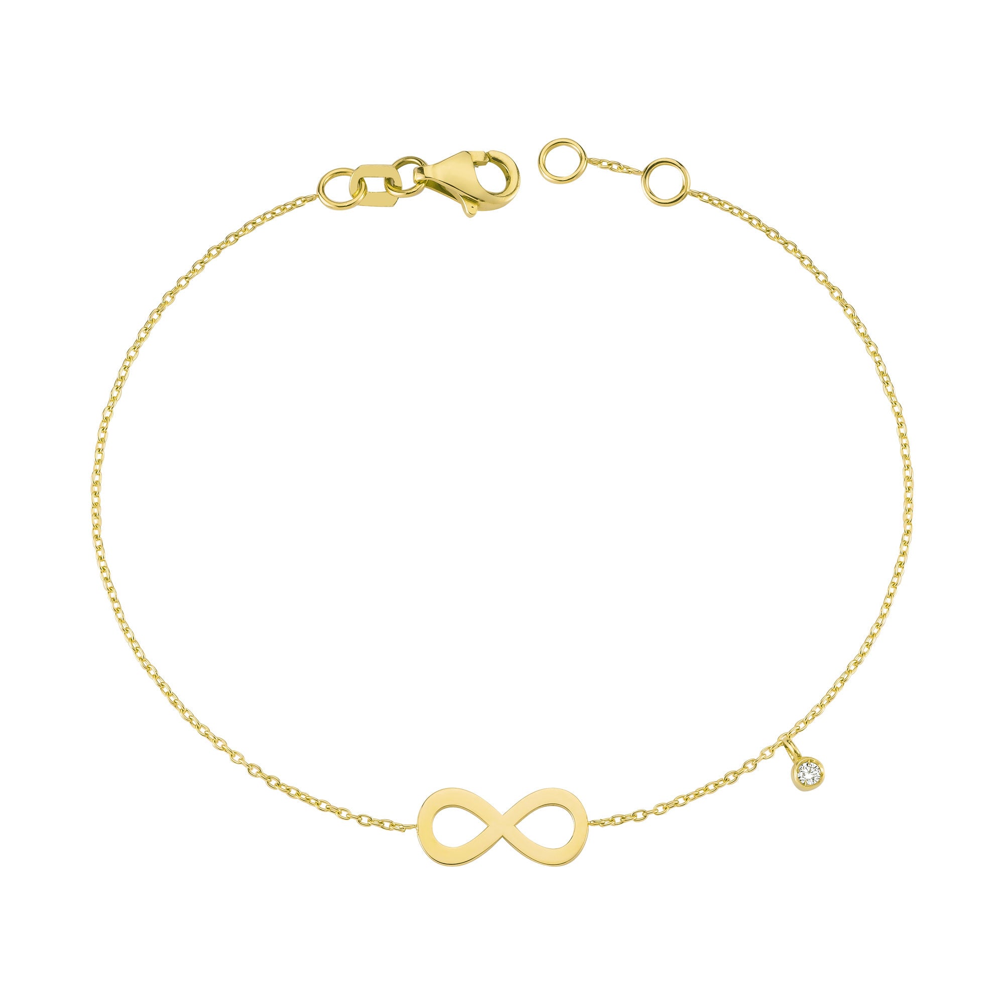 Diamond Infinity Charm Bracelet in Gold