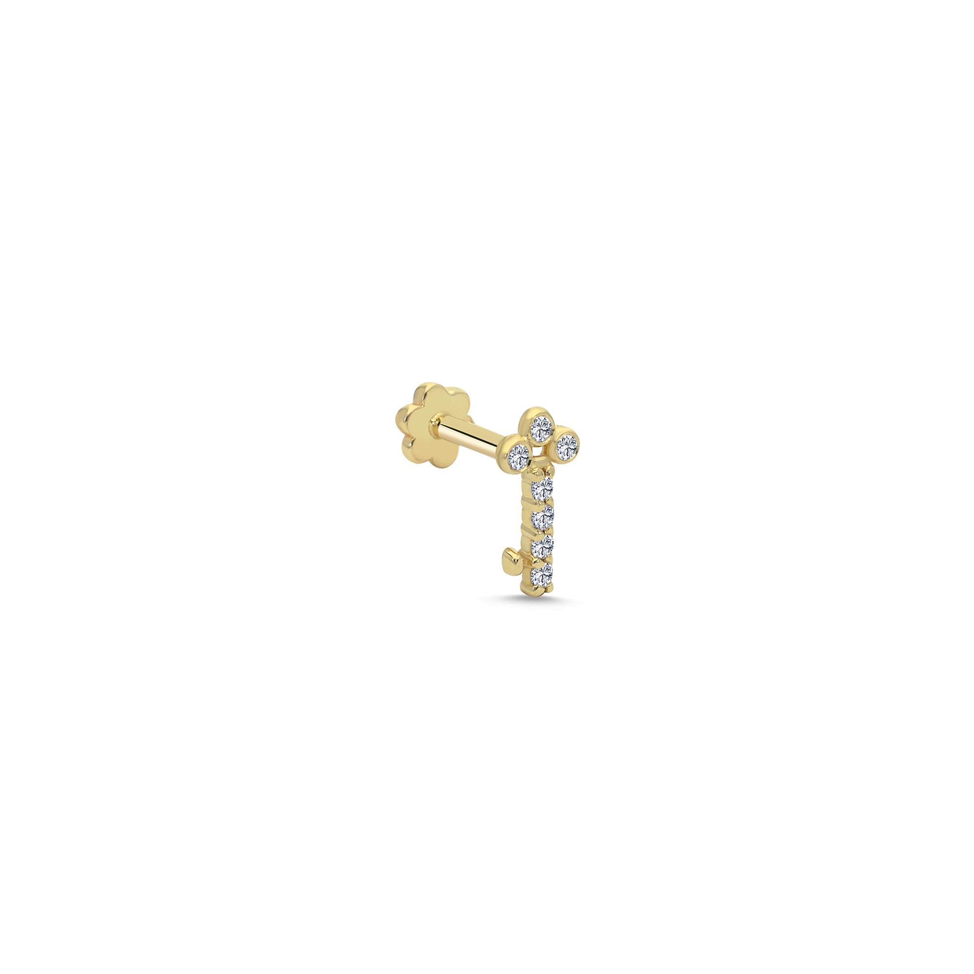 Diamond Key Tragus Earring