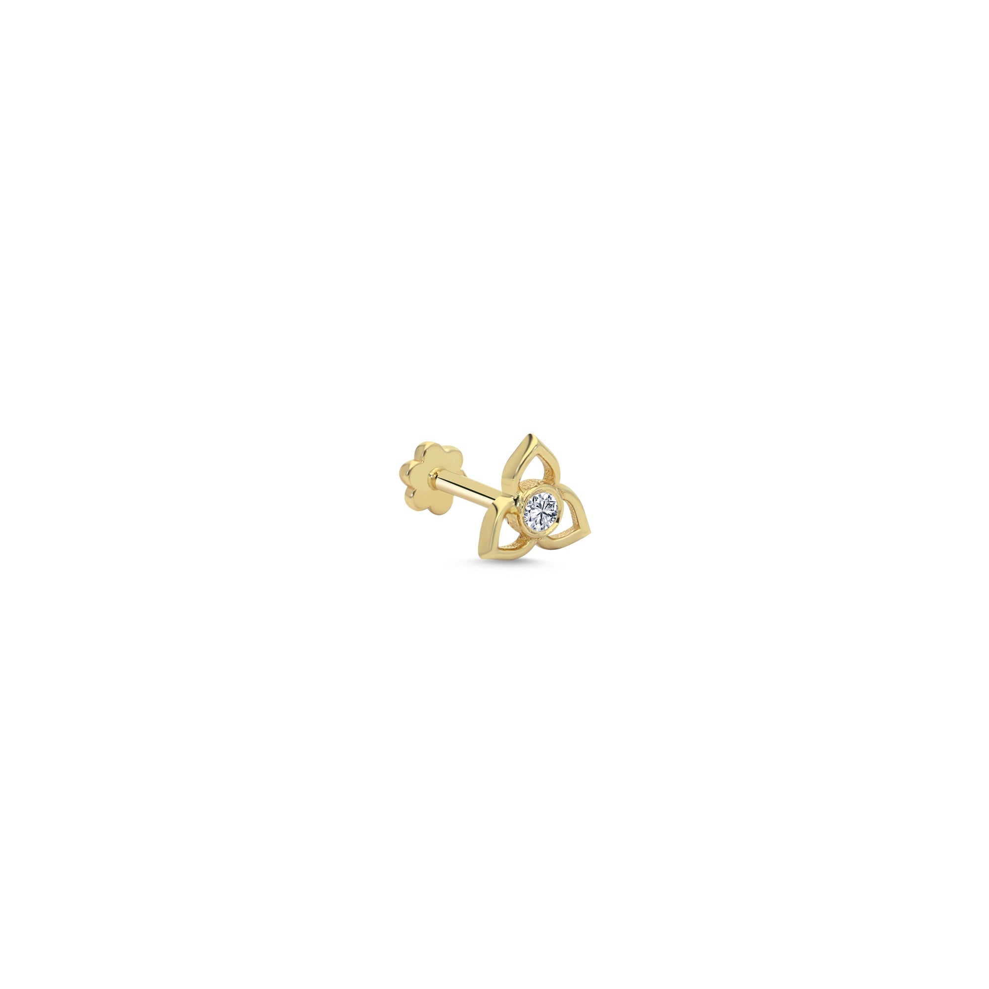 Diamond Lotus Symbol Tragus Earring