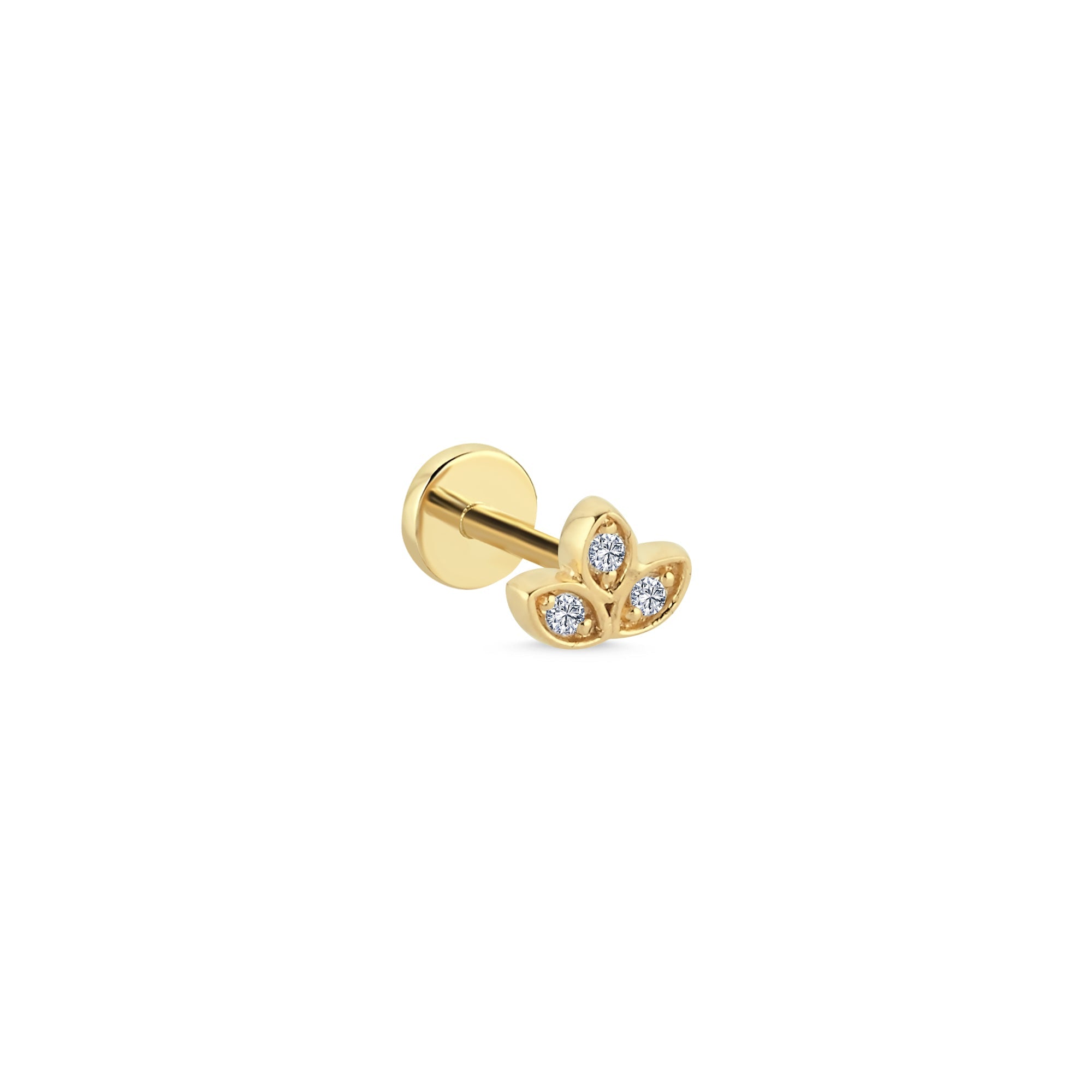 Diamond Lotus Tragus Earring