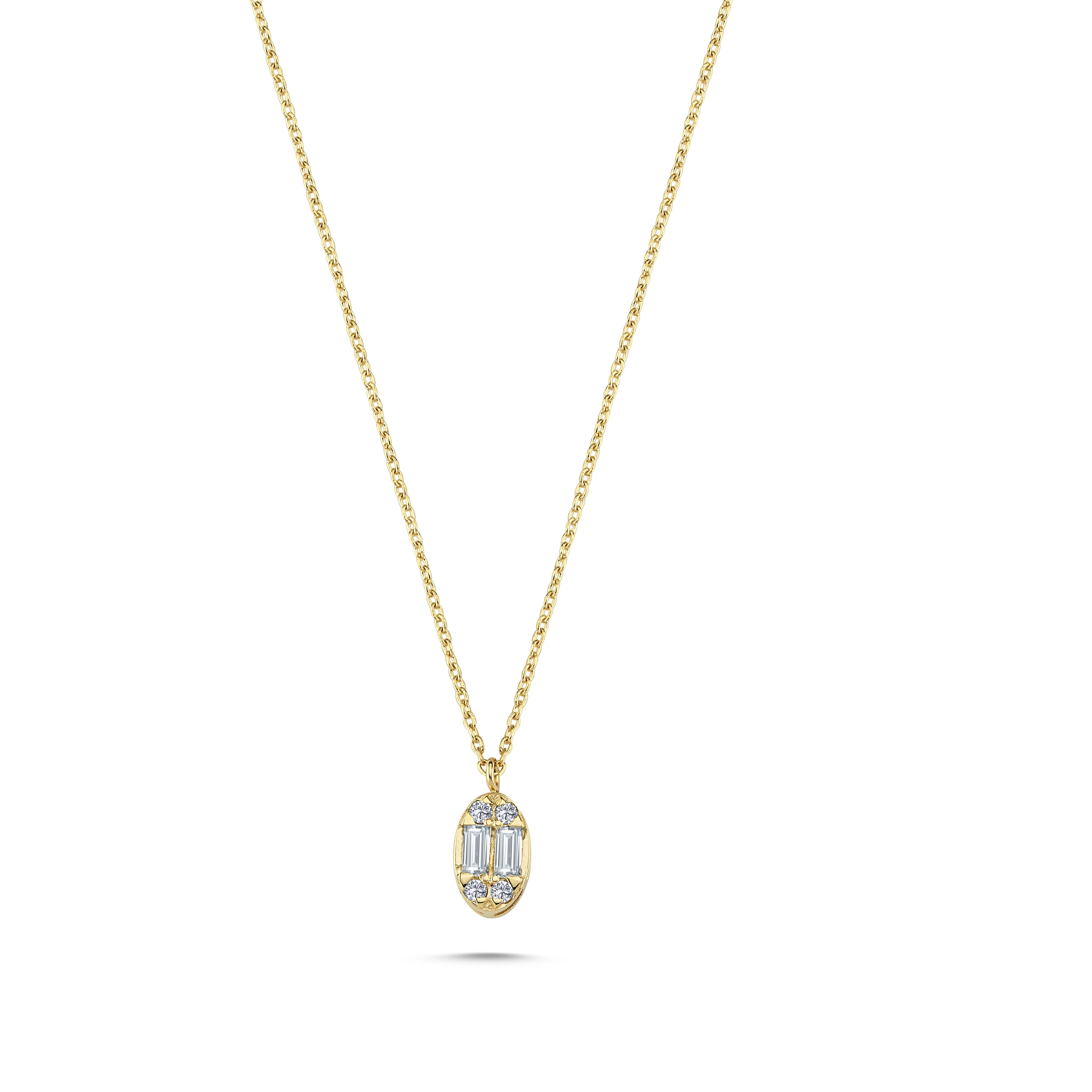 Diamond Oval Shaped Necklace