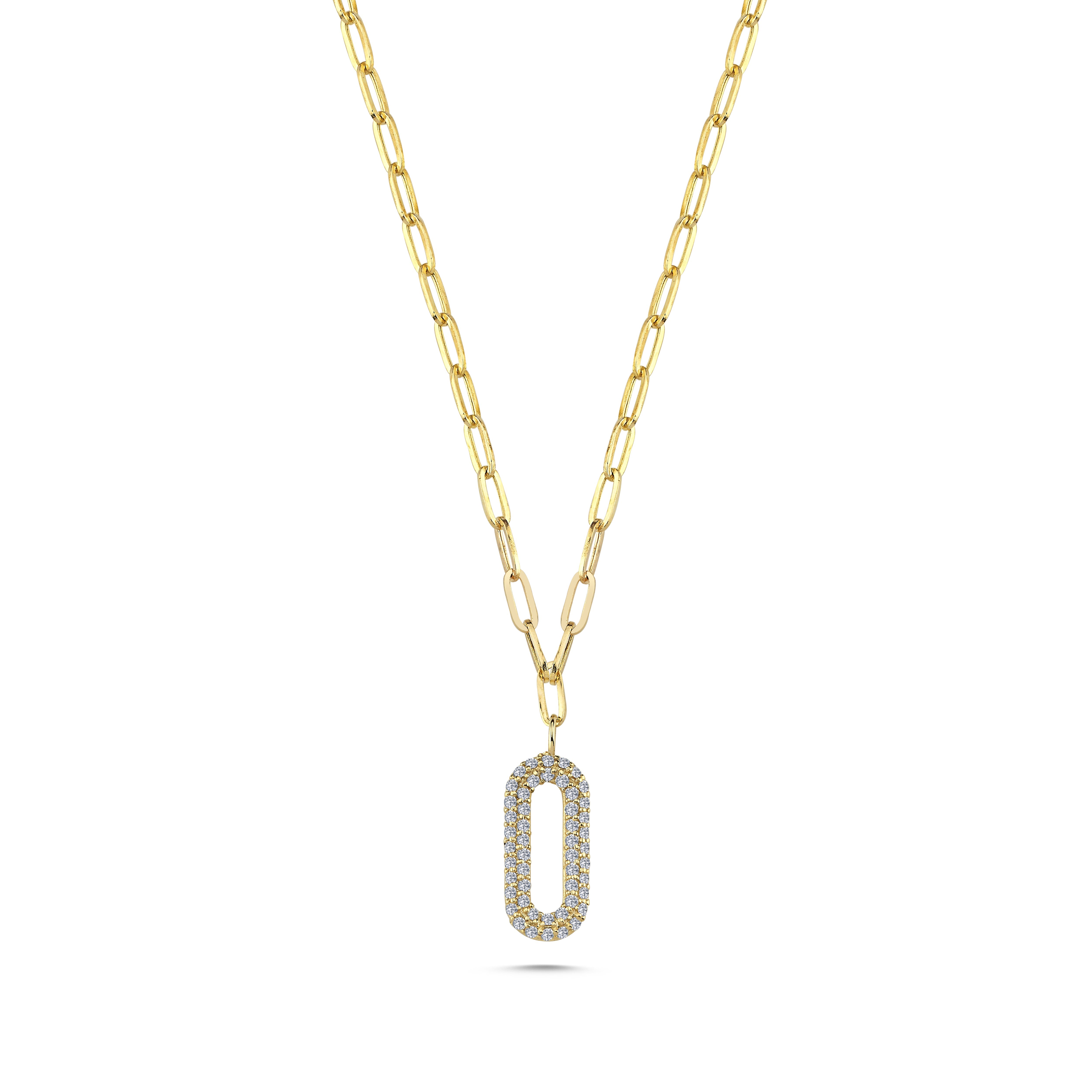 Diamond Oval Shaped Necklace