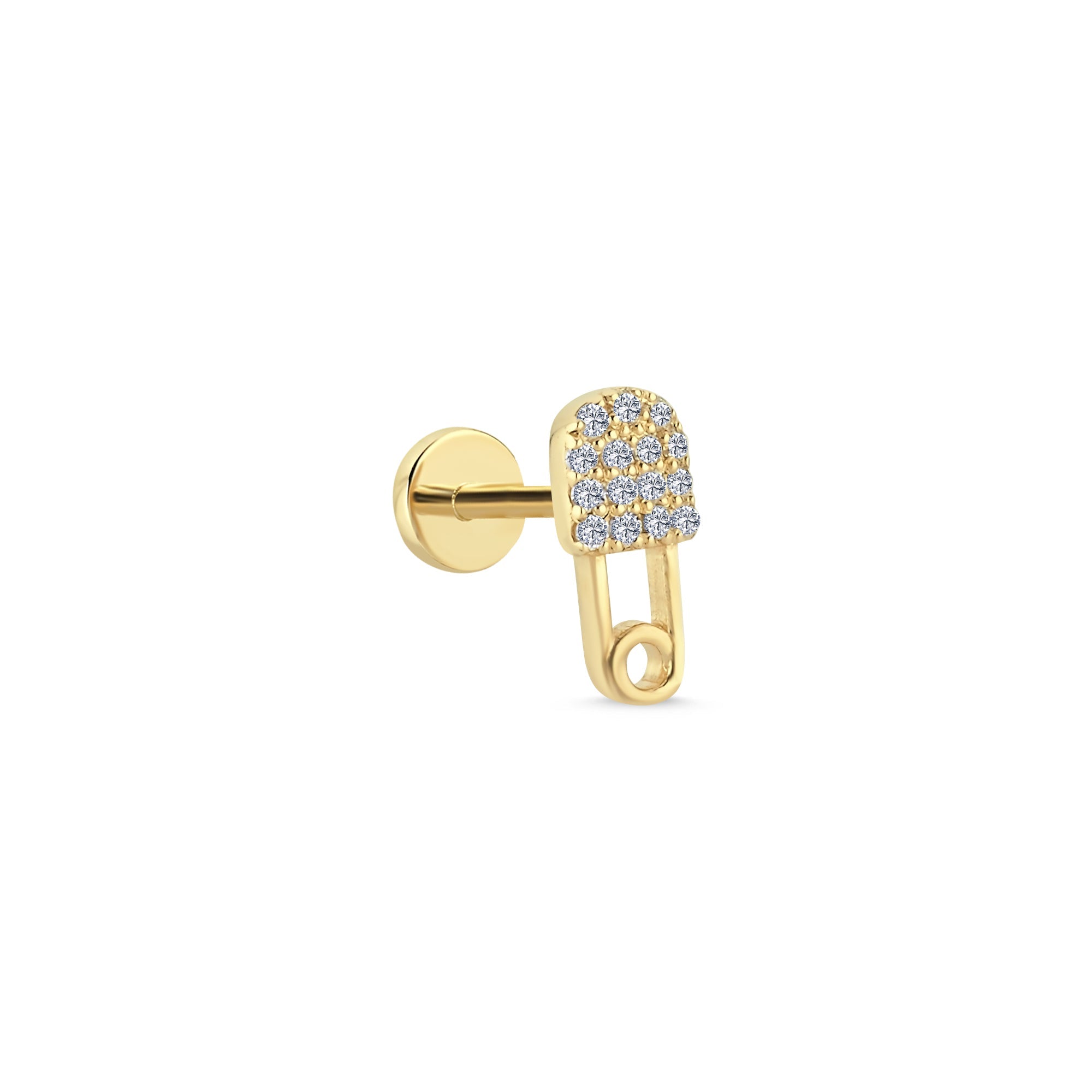 Diamond Padlock Tragus Earring