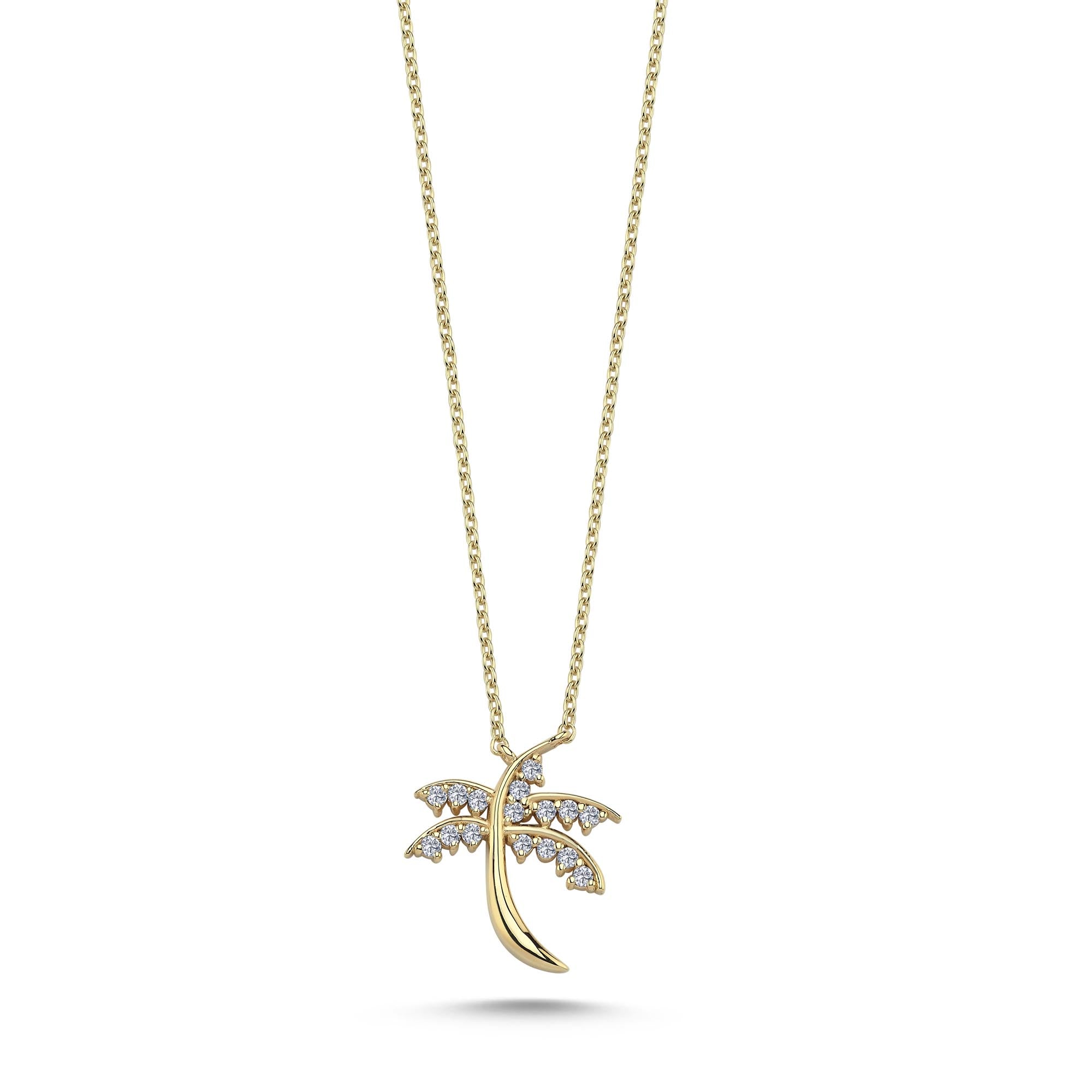 Diamond Palm Tree Necklace
