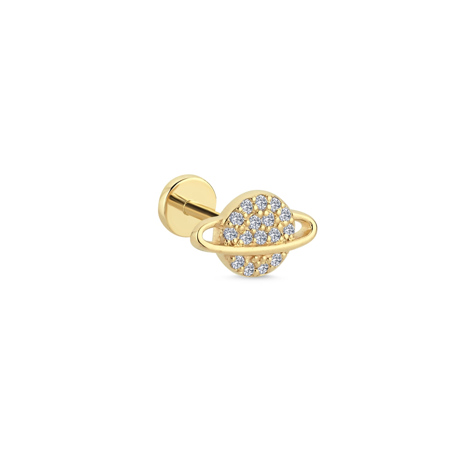 Diamond Planet Saturn Tragus Earring