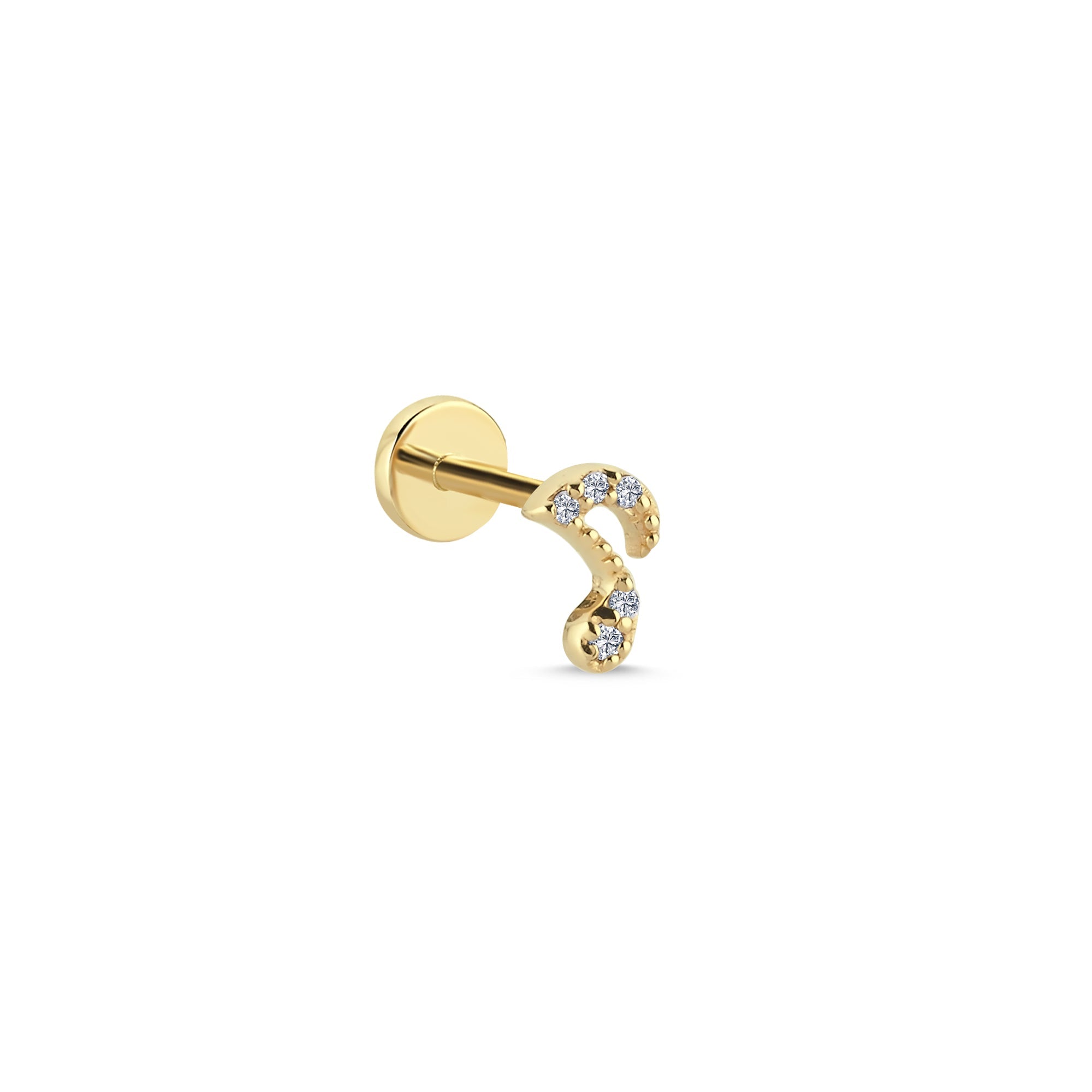 Diamond Question Mark Tragus Earring