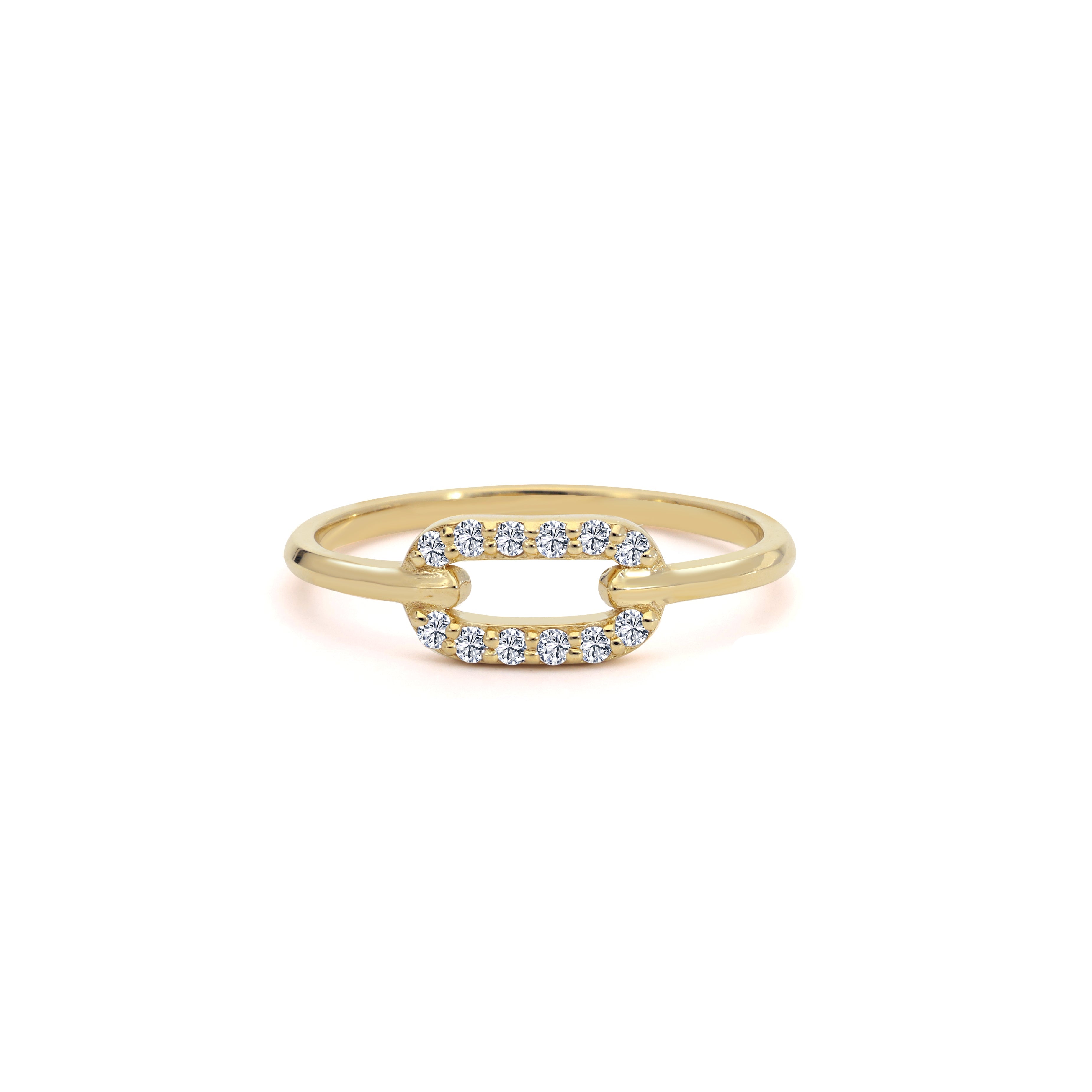Diamond Ring with Oval Shape Link