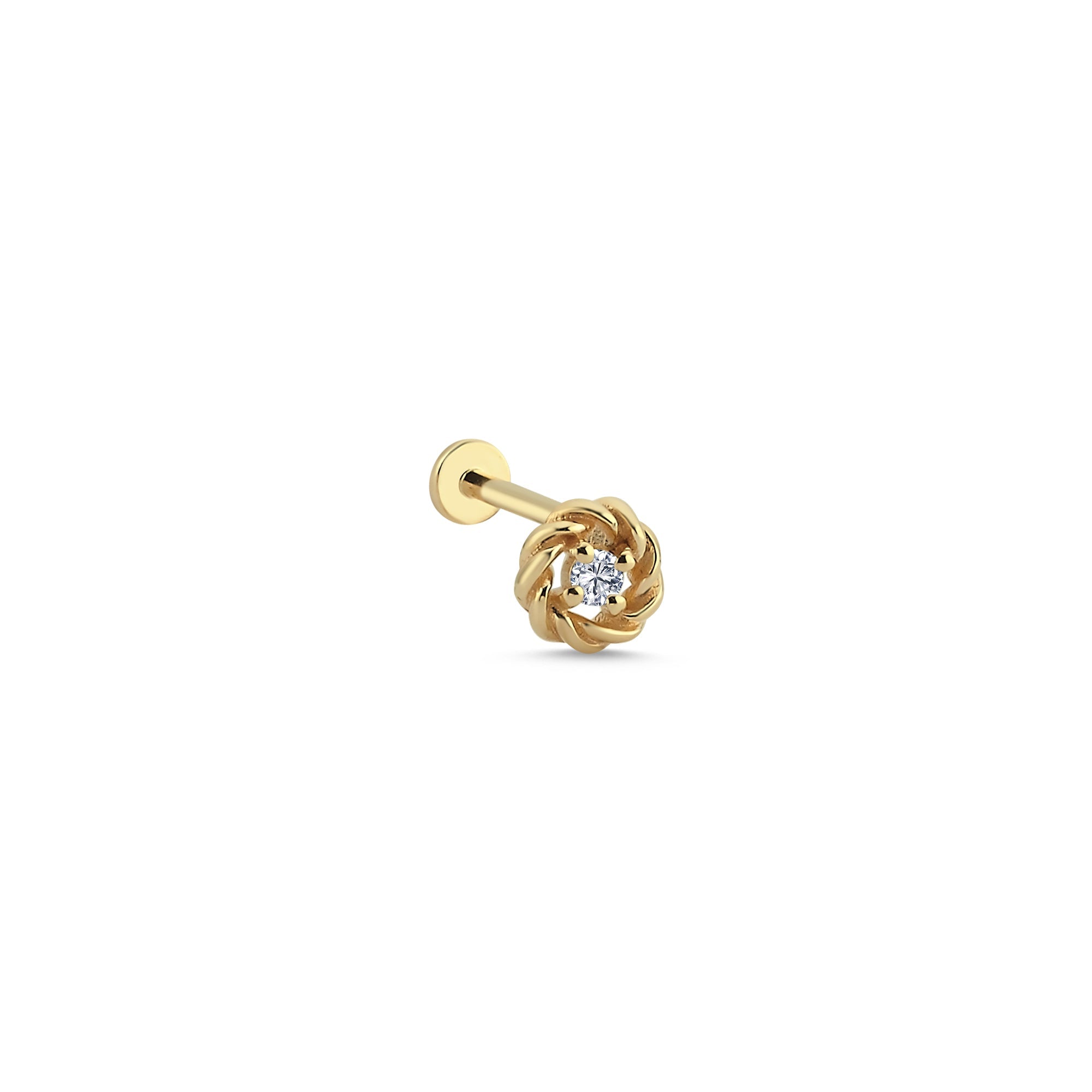 Diamond Rope Tragus Earring