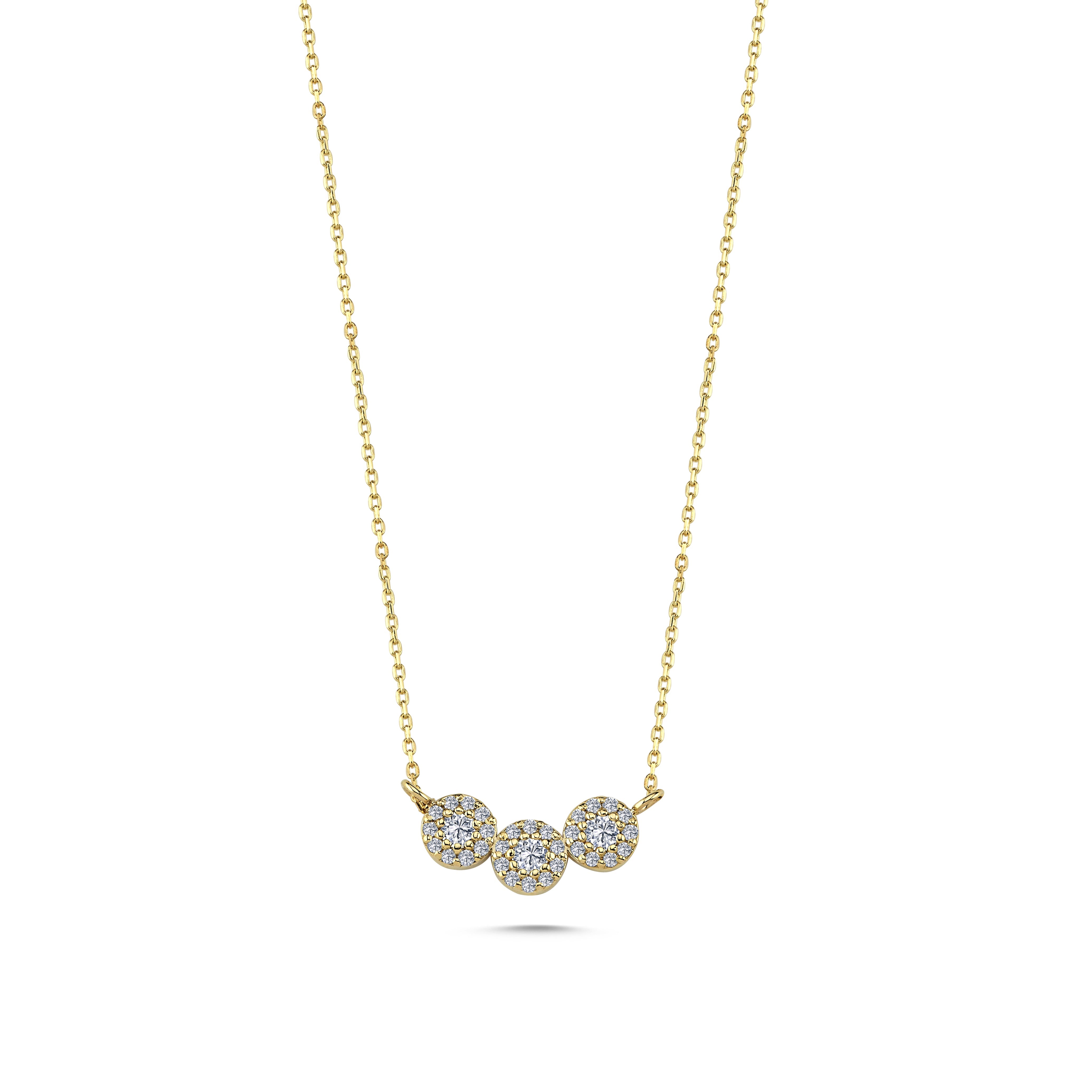 Diamond Round Shaped Necklace in Real Gold