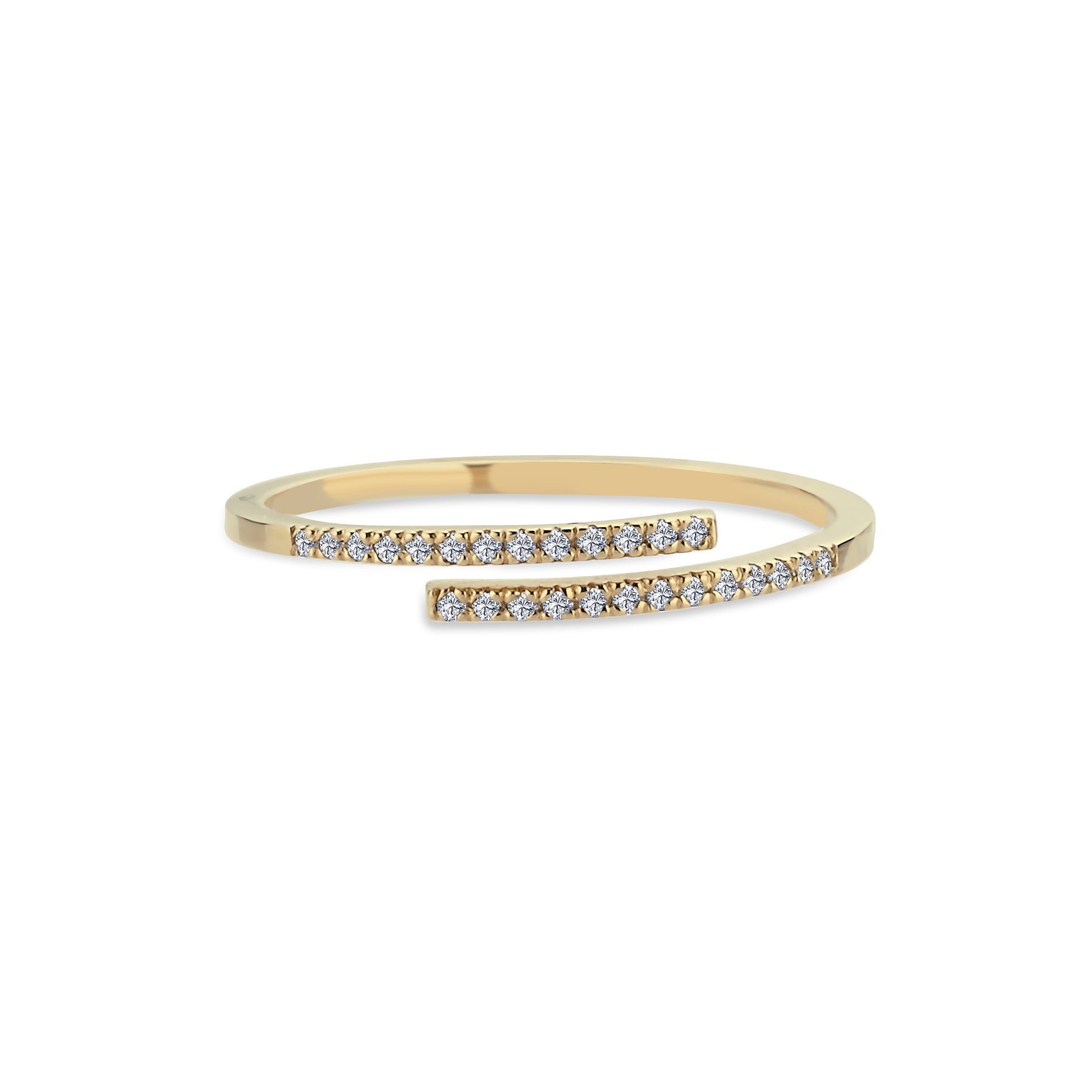Diamond Spiral Ring in 14k Gold