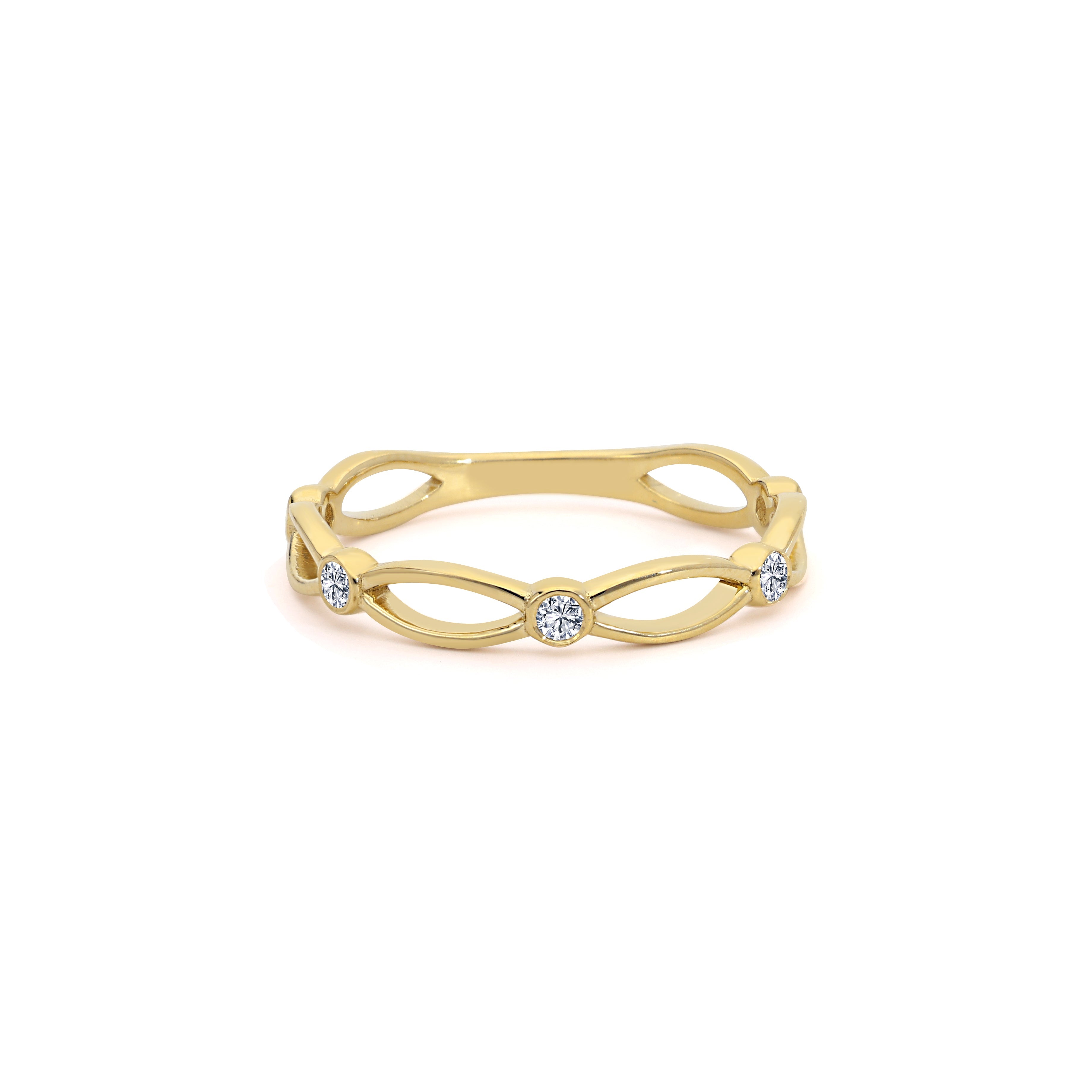 Diamond Stacking Ring in Solid Gold