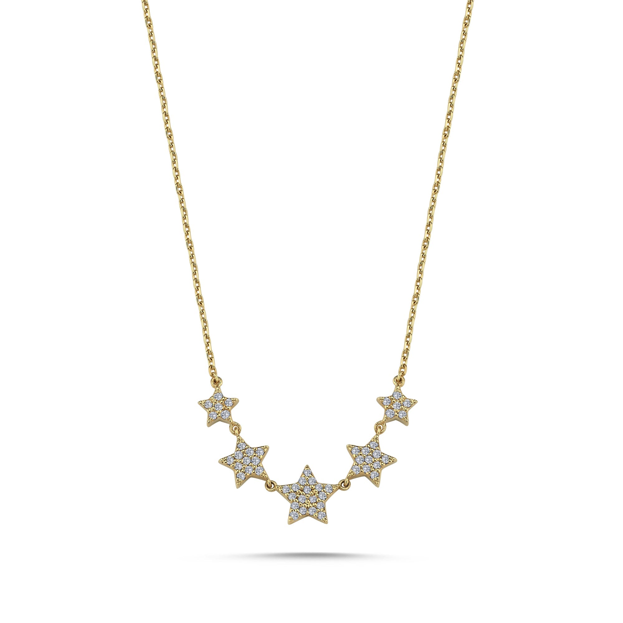 Diamond Star Necklace in 14k Solid Gold