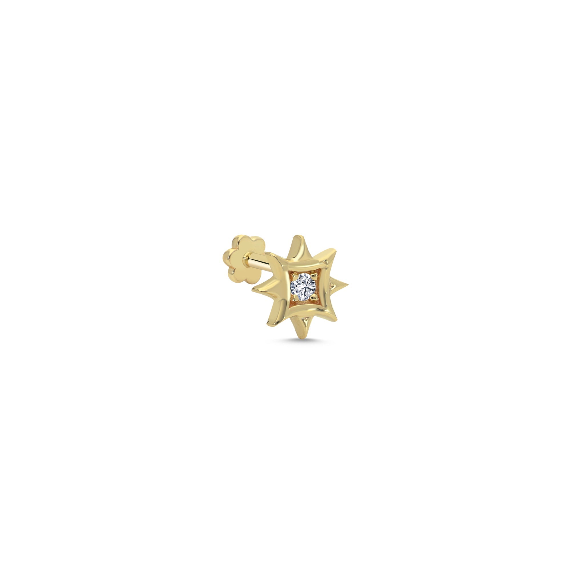 Diamond Star Tragus Earring in 14k