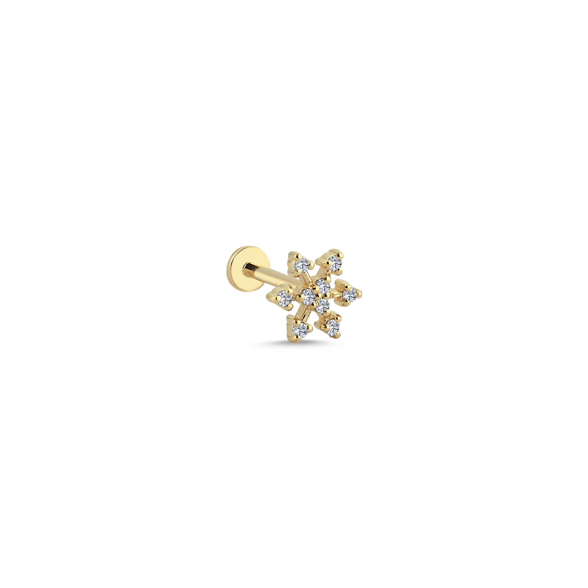 Diamond Star Tragus Earring in Solid Gold