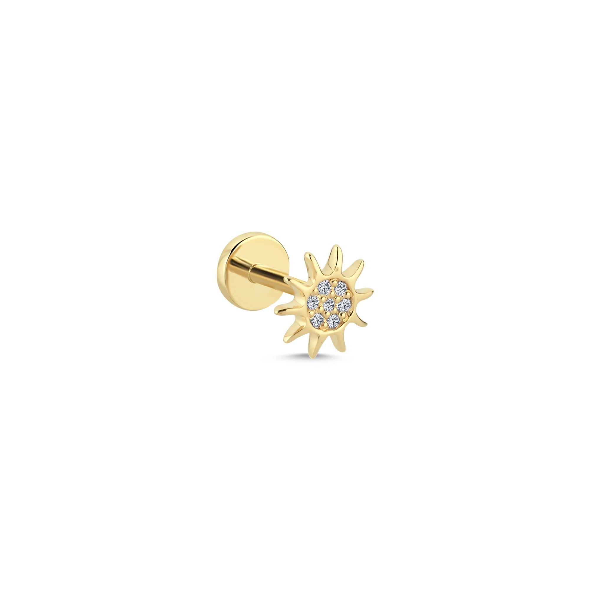 Diamond Sun Tragus Earring