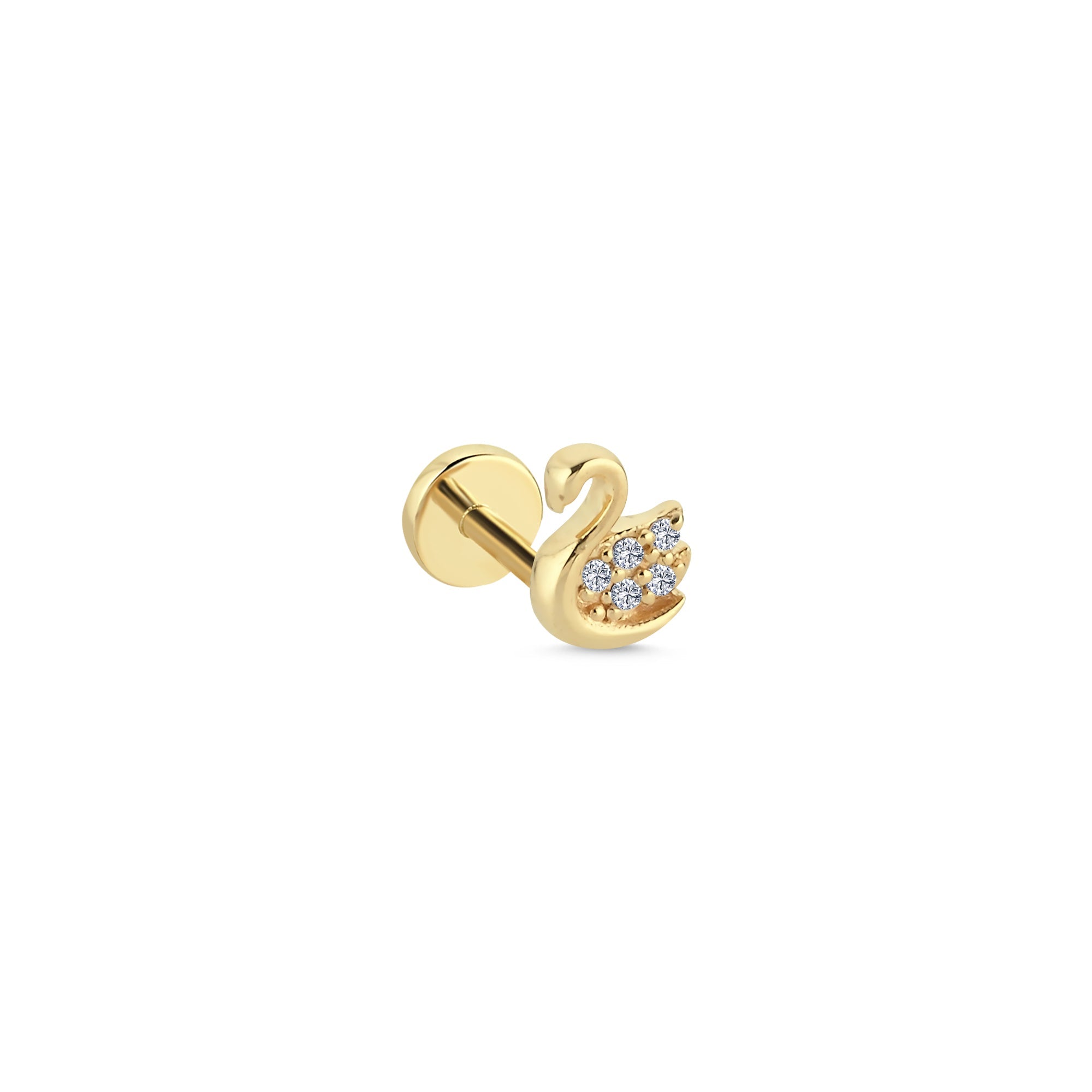 Diamond Swan Tragus Earring