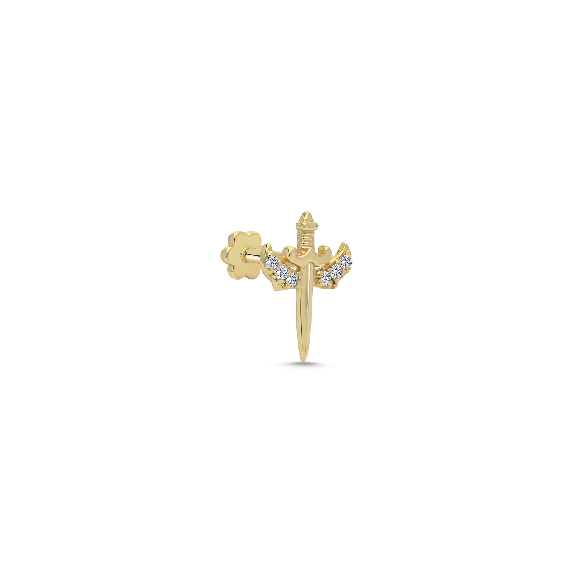 Diamond Sword and Wing Tragus Earring