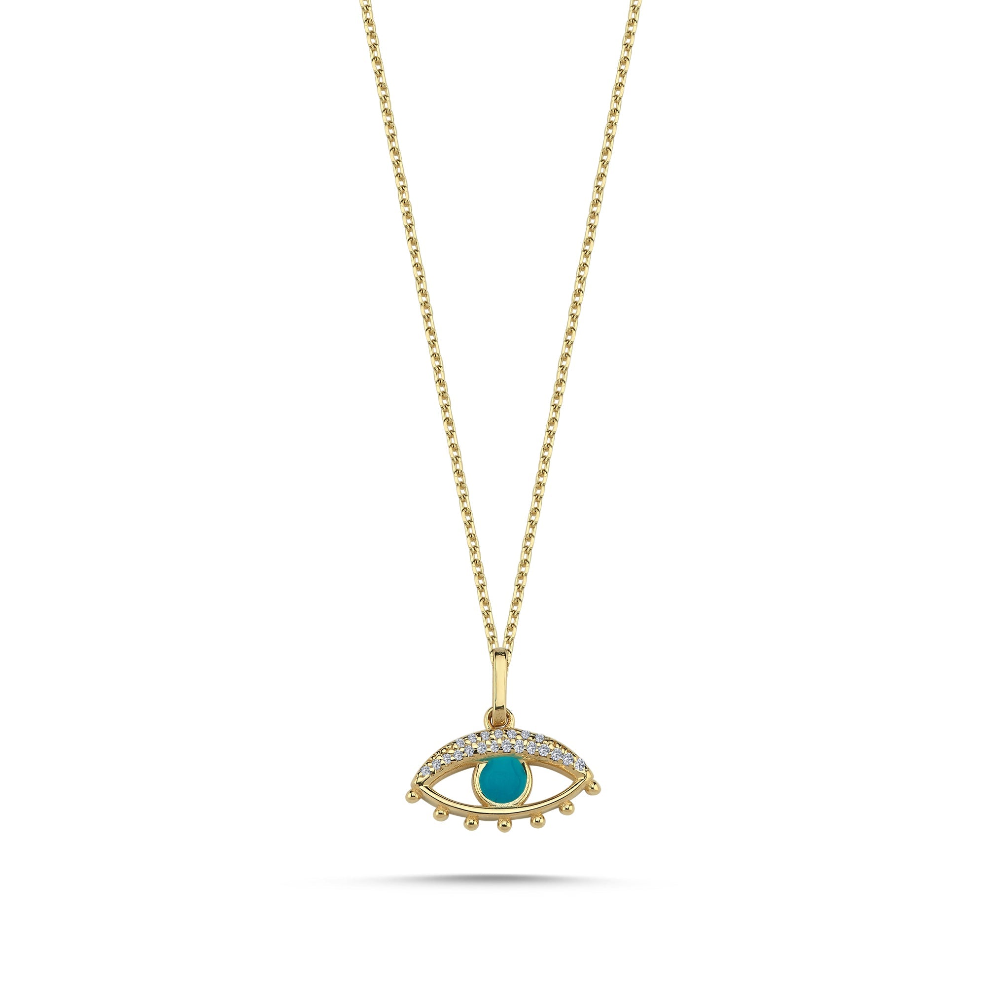 Diamond & Turquoise Evil Eye Necklace