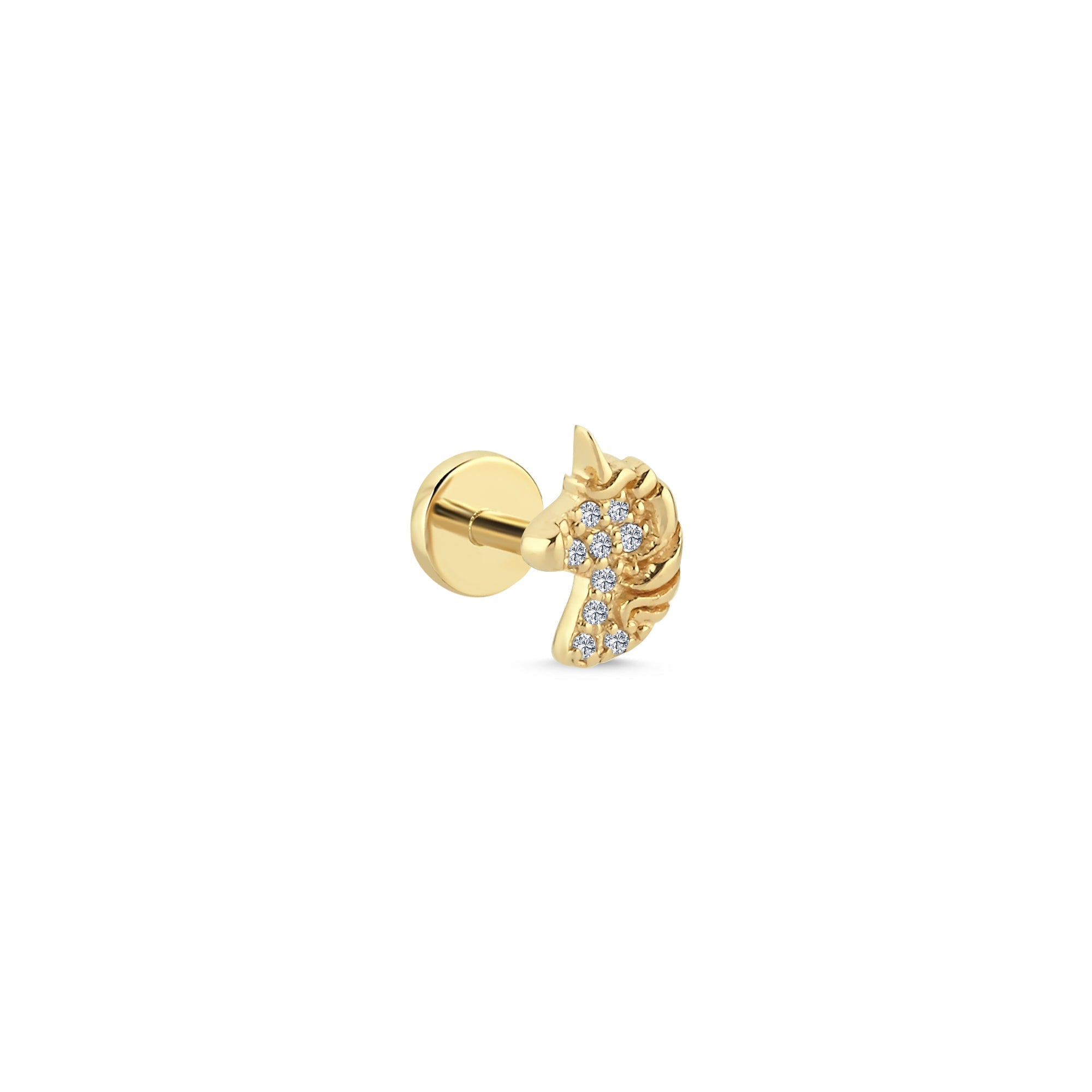 Diamond Unicorn Tragus Earring
